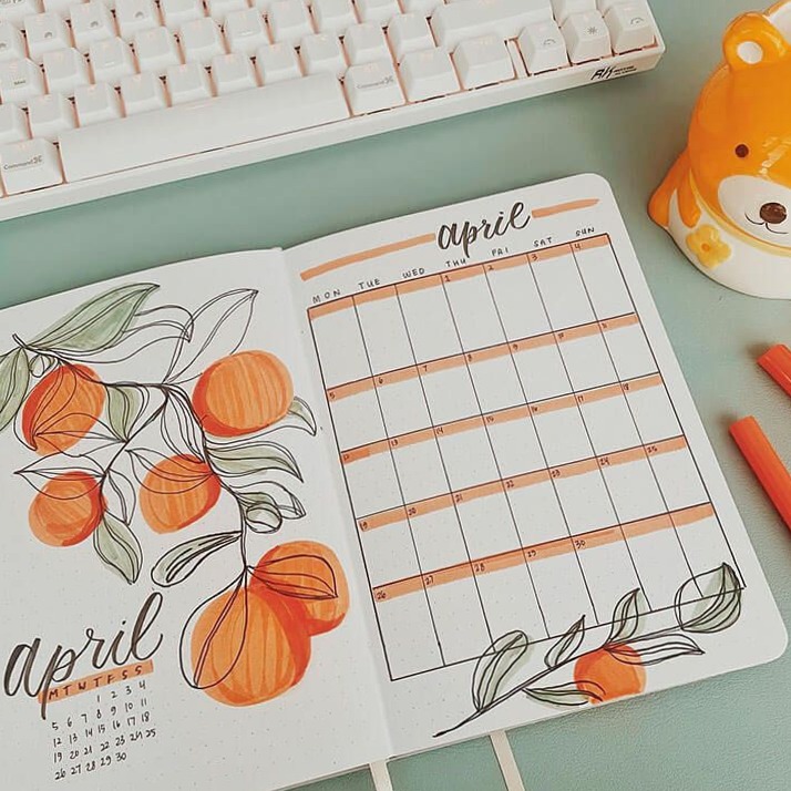 📅 📝 romanticize your routine: Bullet Journal April 2025 Monthly Covers — Beautiful Dawn Designs