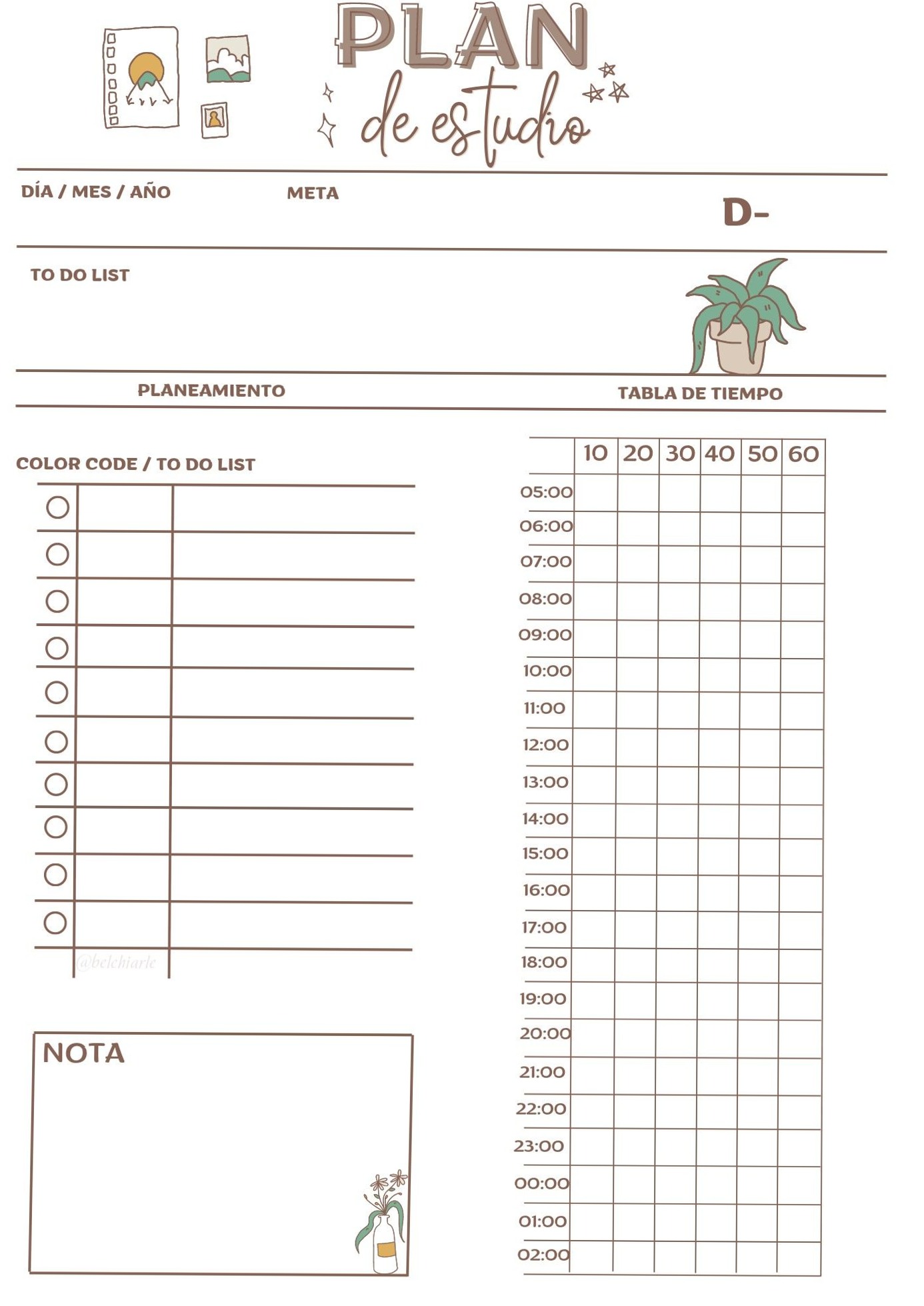 📊 📌 romanticize your routine: Coreano Diario Planner — BROWN Design