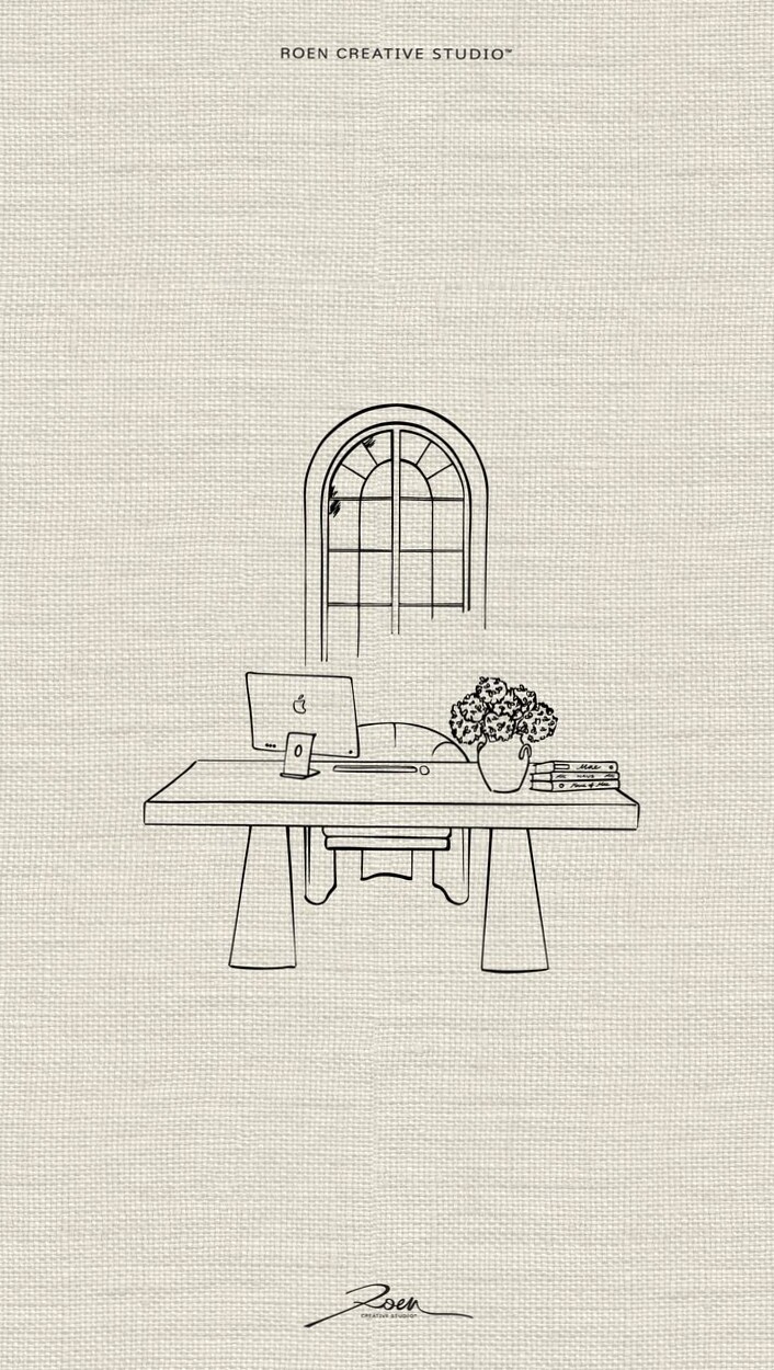📍 🖌️ romanticize your routine: Custom Hand-Drawn Desk Illustration | Roen Creative Studio