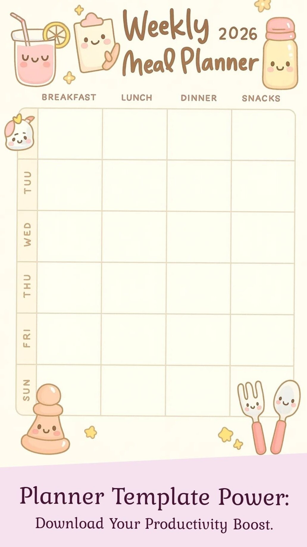 📁 📅 romanticize your routine: Cute Weekly Meal Planner for Healthier Living