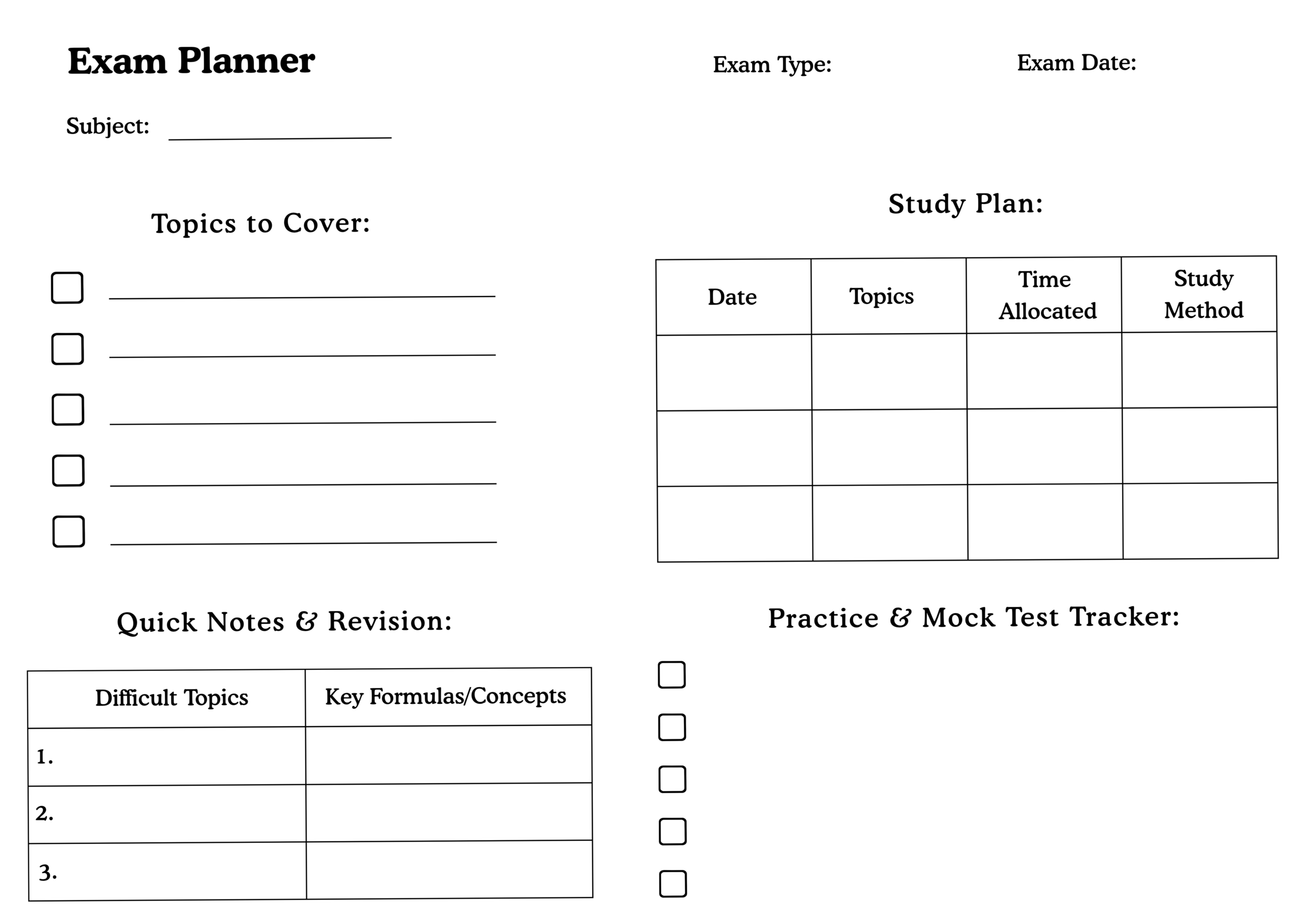 🖌️ 🖌️ romanticize your routine: Efficient 3-Day Exam Planner for Stress-Free Prep
