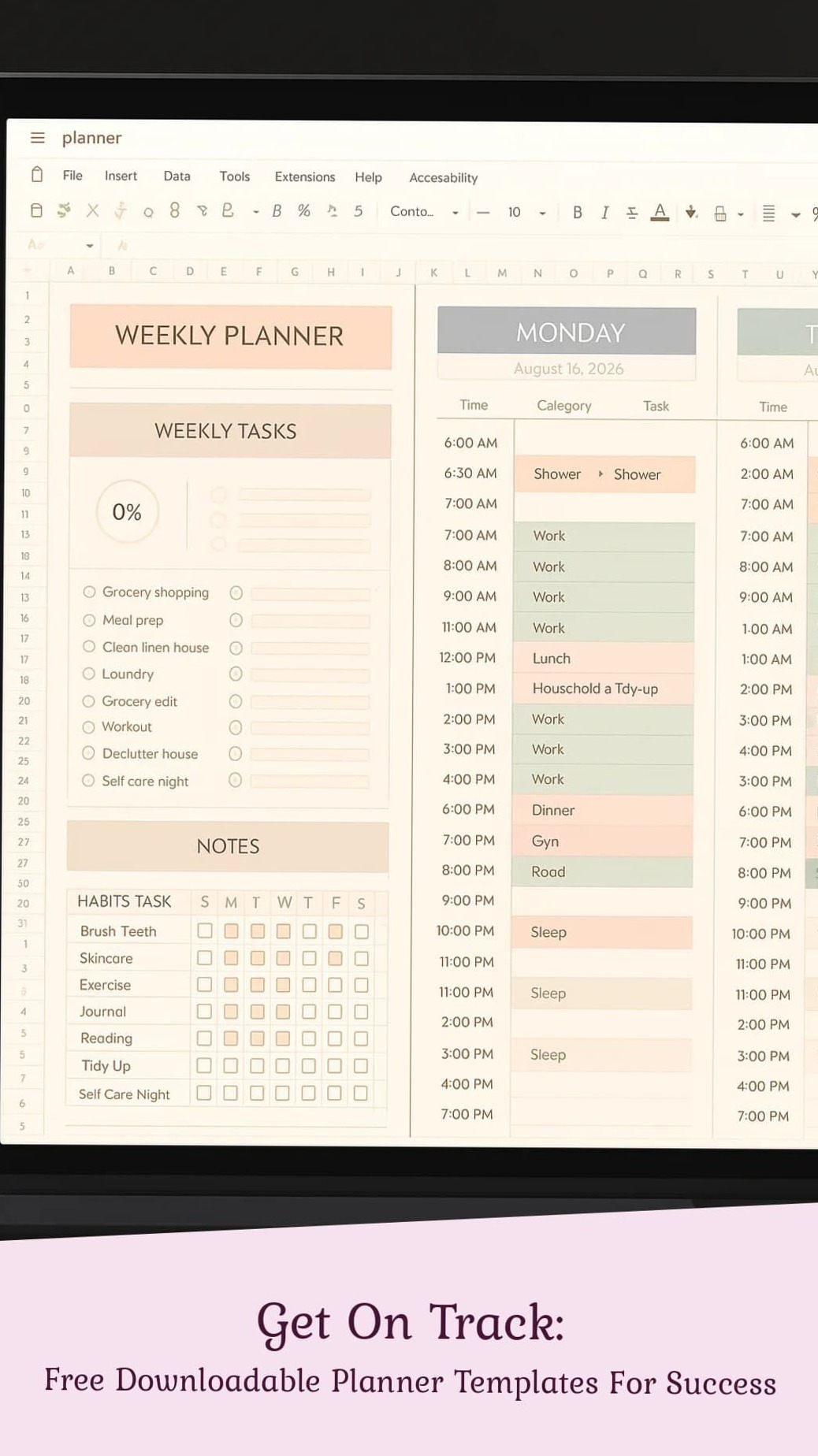 🌸 🌸 romanticize your routine: Master Your Week with Our Essential Weekly Planner Template