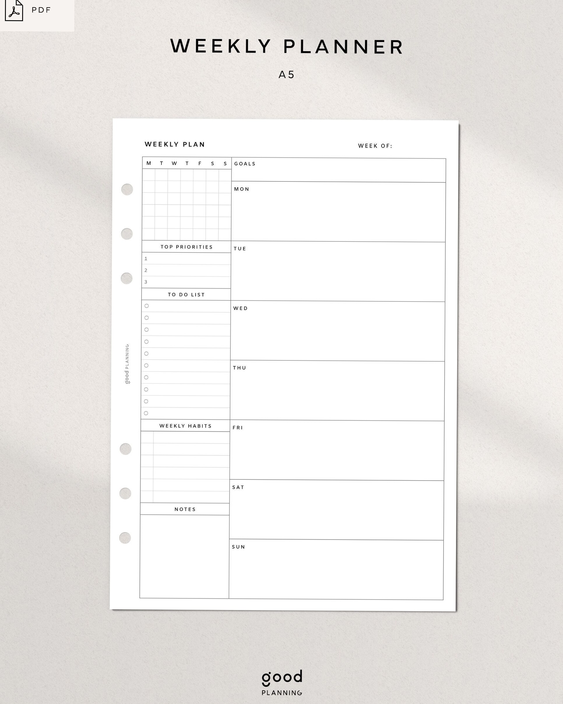 🖌️ 🪄 romanticize your routine: Minimalist Weekly Planner: Free Printables & 12-Week Schedule