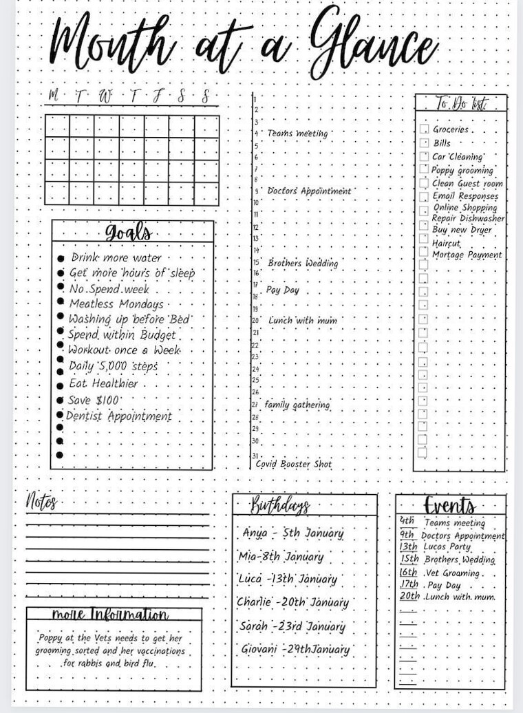 🍰 🥂 romanticize your routine: Monthly Bullet Journal Templates for Creative Planning