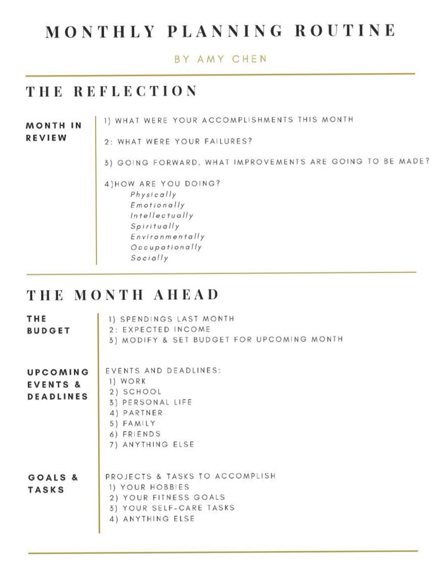 💌 💌 romanticize your routine: Monthly Check-In Planner | Digital Design & Creative Assets