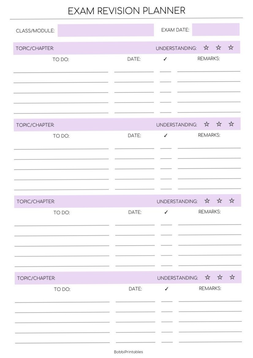 🖌️ 💎 romanticize your routine: Purple Exam Revision Planner for Focused Study Sessions