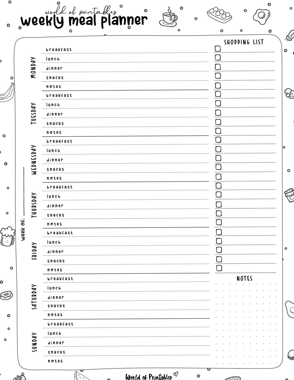🖇️ 📌 romanticize your routine: Weekly Meal Planner Template Free | Digital Design