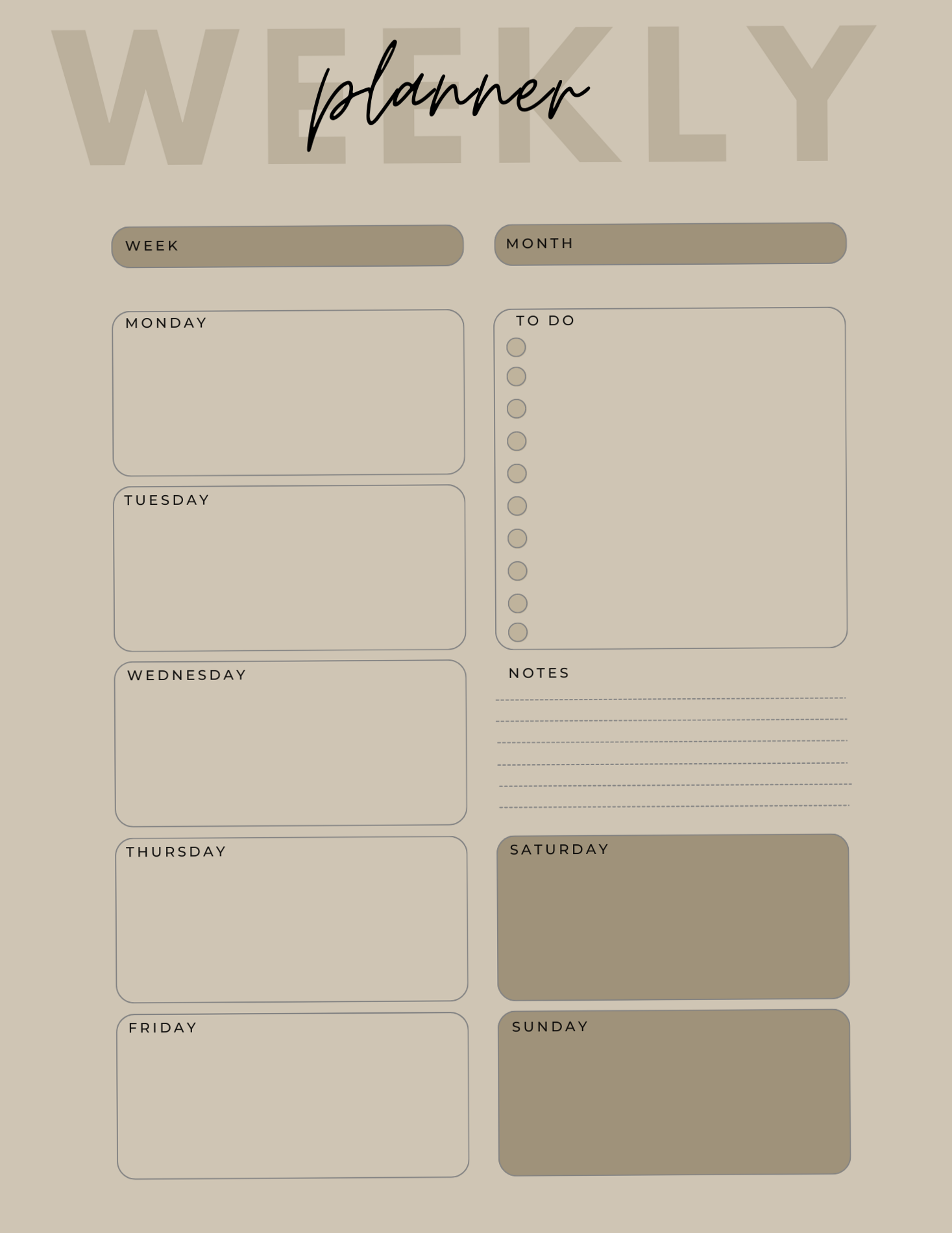 🖌️ 🖌️ romanticize your routine: Weekly Planner for College Success