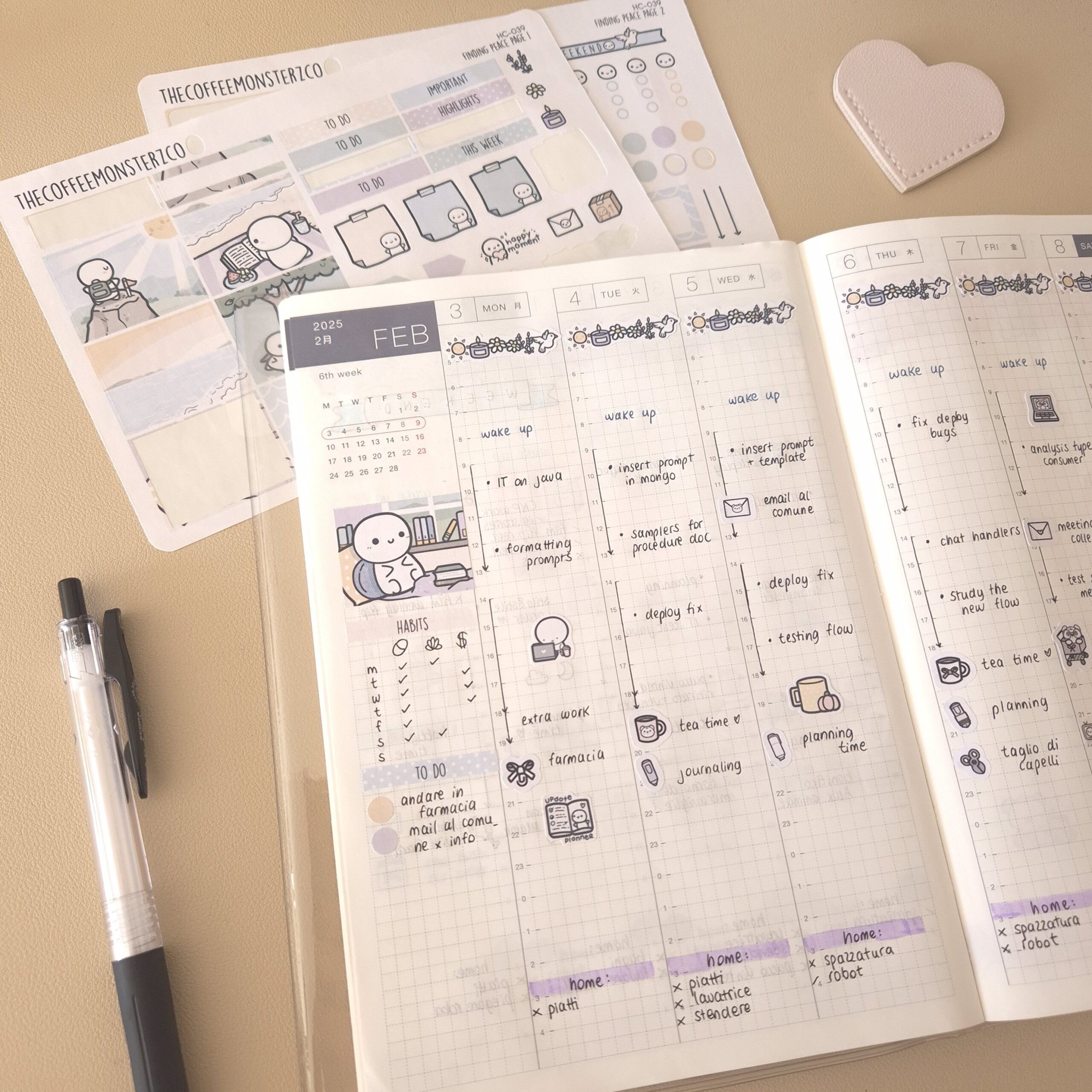 👰 🍰 romanticize your routine: Weekly Spread for Digital Planners & Creative Design