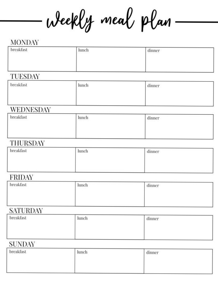 ☁️ 🤍 secret to staying productive: Free Printable Weekly Meal Plan Template | Paper Trail Design