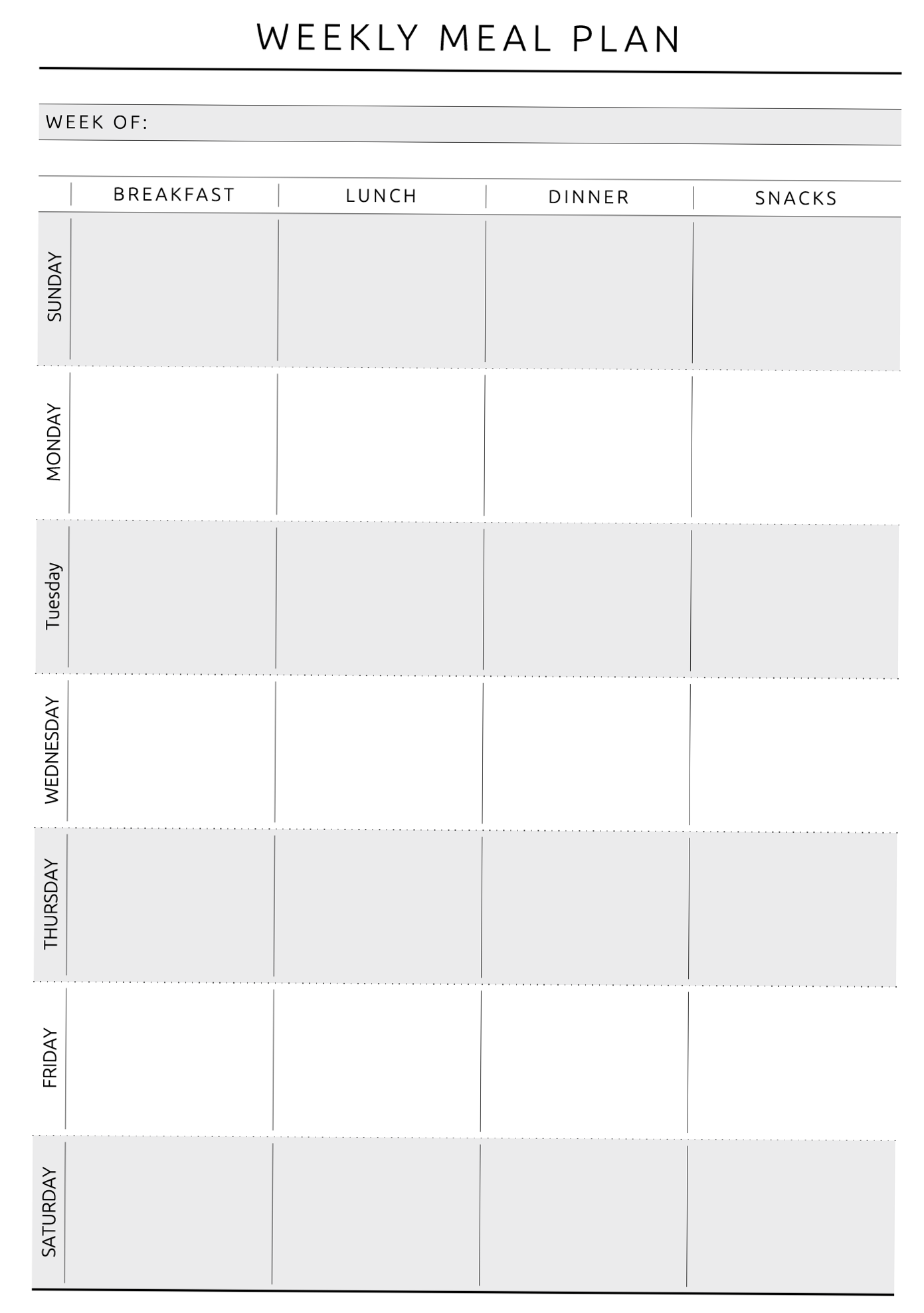 💍 👰 secret to staying productive: Original Style Weekly Meal Plan Printable PDF