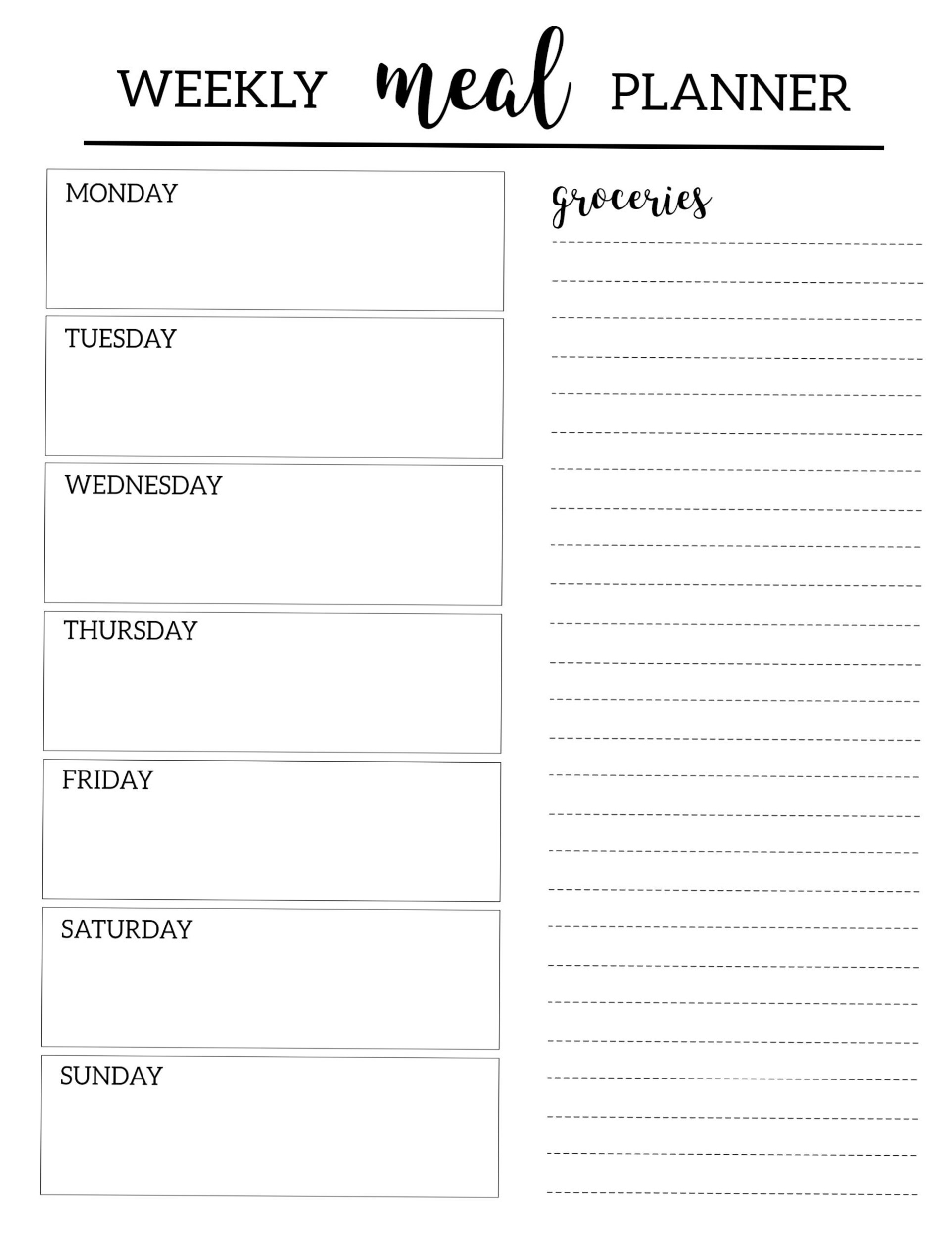 💎 📍 secret to staying productive: Free Printable Meal Planner Template | Paper Trail Design