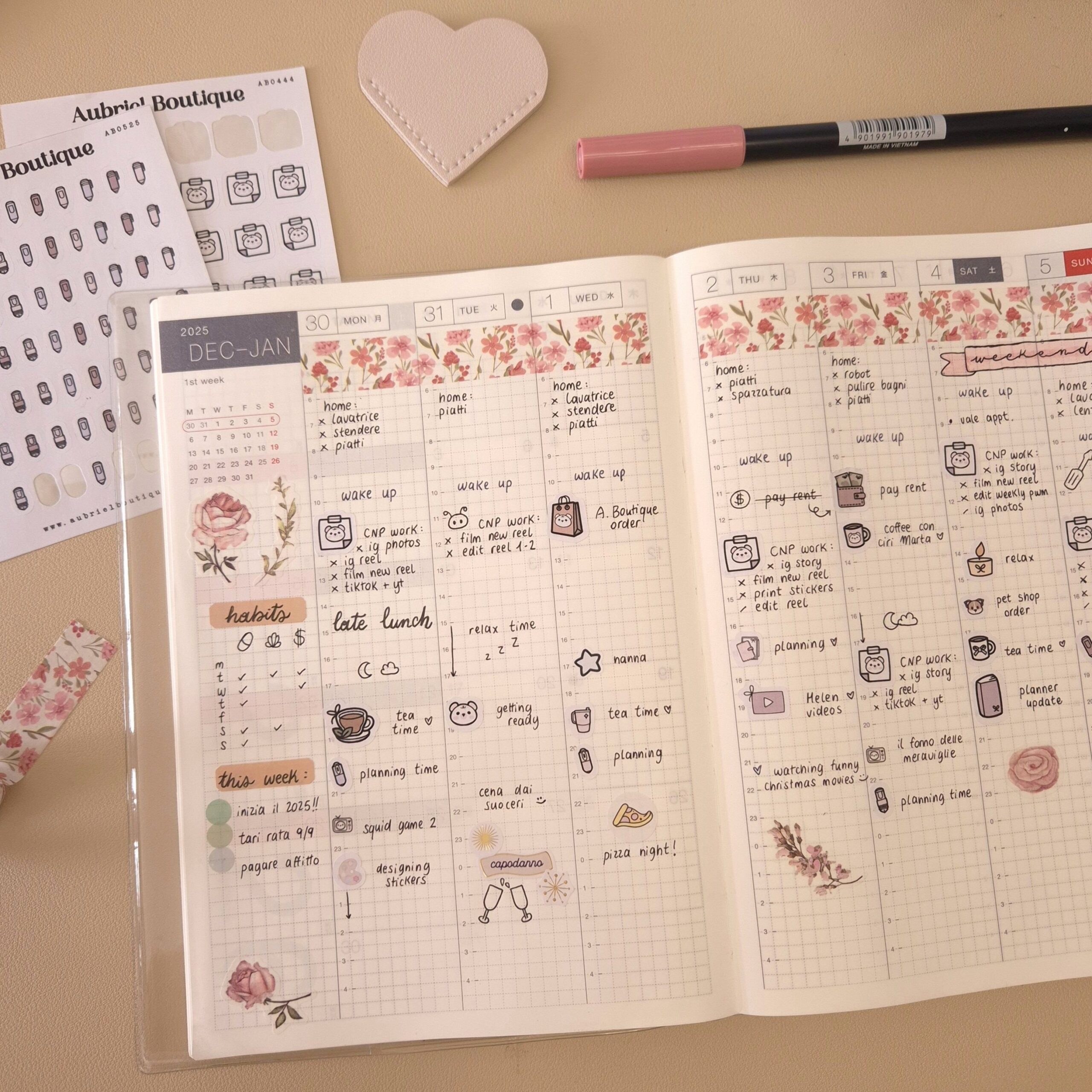🕯️ 🤍 secret to staying productive: Weekly Spread 244: Digital Design & Planner Inspiration