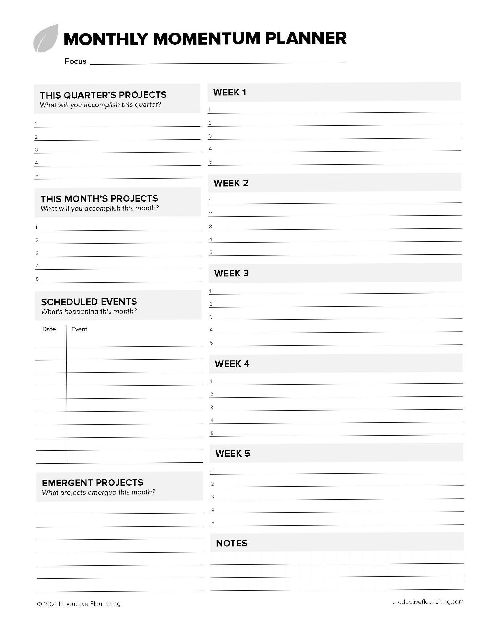 📅 📁 secret to staying productive: Free Planners & Worksheets by Productive Flourishing