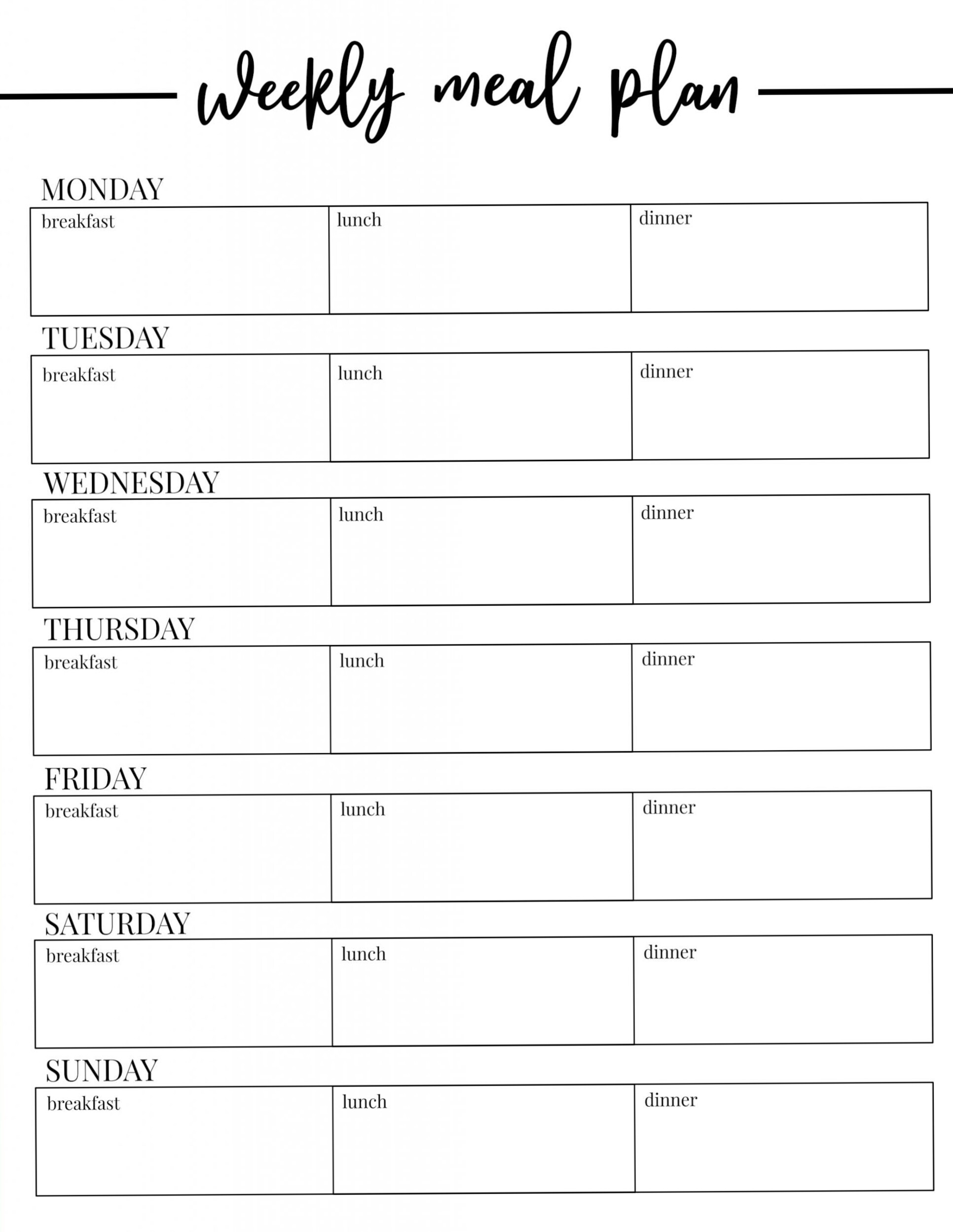 🖌️ 🖌️ secret to staying productive: 20 Monthly Meal Planner Template Excel – Simple Design