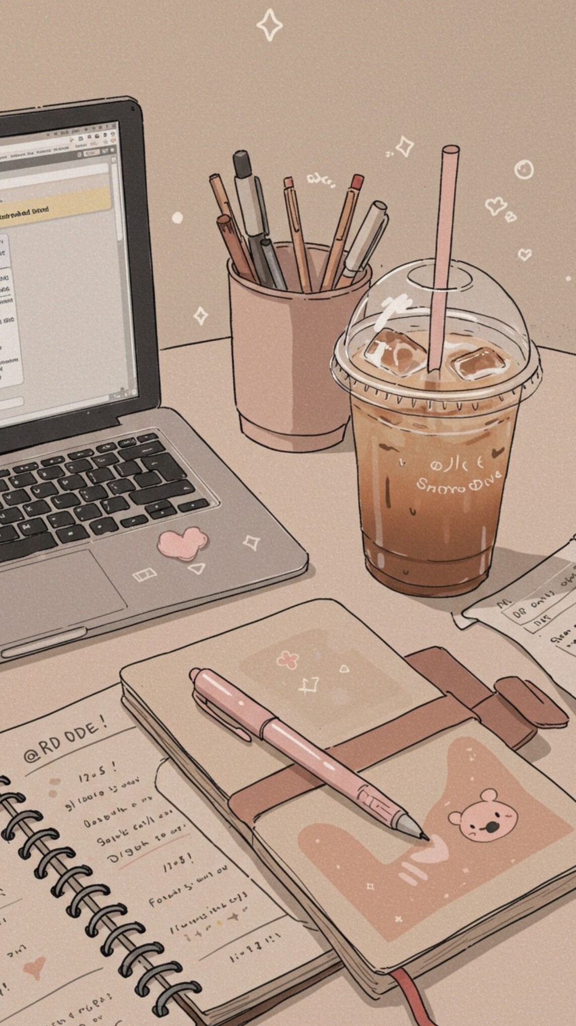 🌸 💍 secret to staying productive: Aesthetic Study Desk with Coffee & Cute Stationery