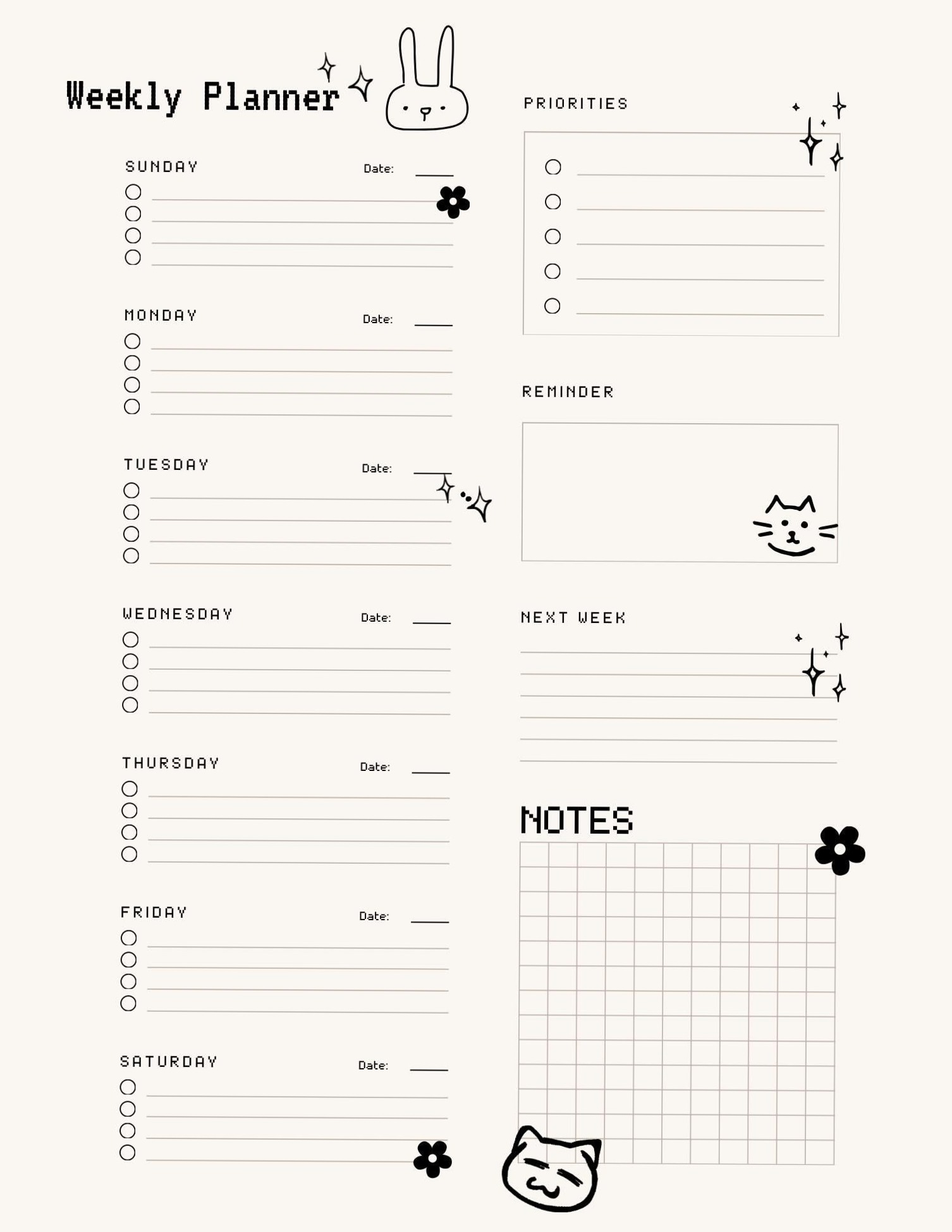 🥂 🌸 secret to staying productive: Creative Digital Weekly Planner Templates for Every Need