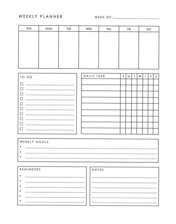 👰 💌 secret to staying productive: 50+ Free Weekly Planner Printables & Templates