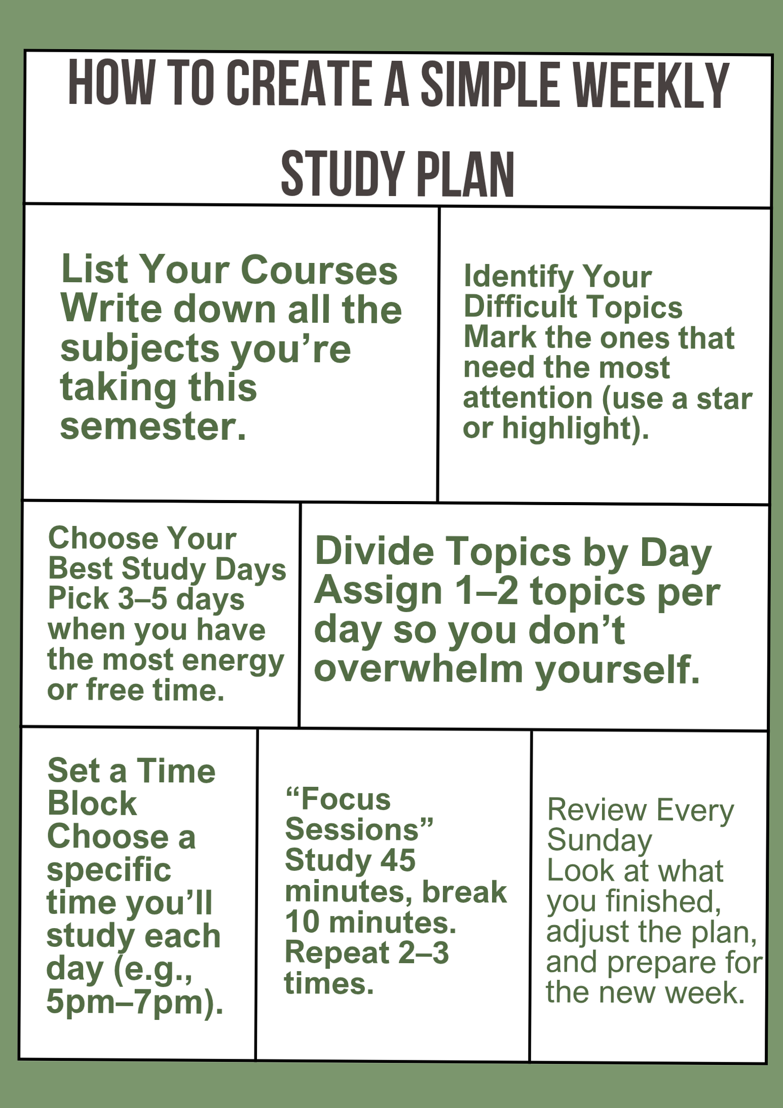Simple Weekly Study Plan for Creative Productivity — 🖌️ 🌈 dream life manifestation