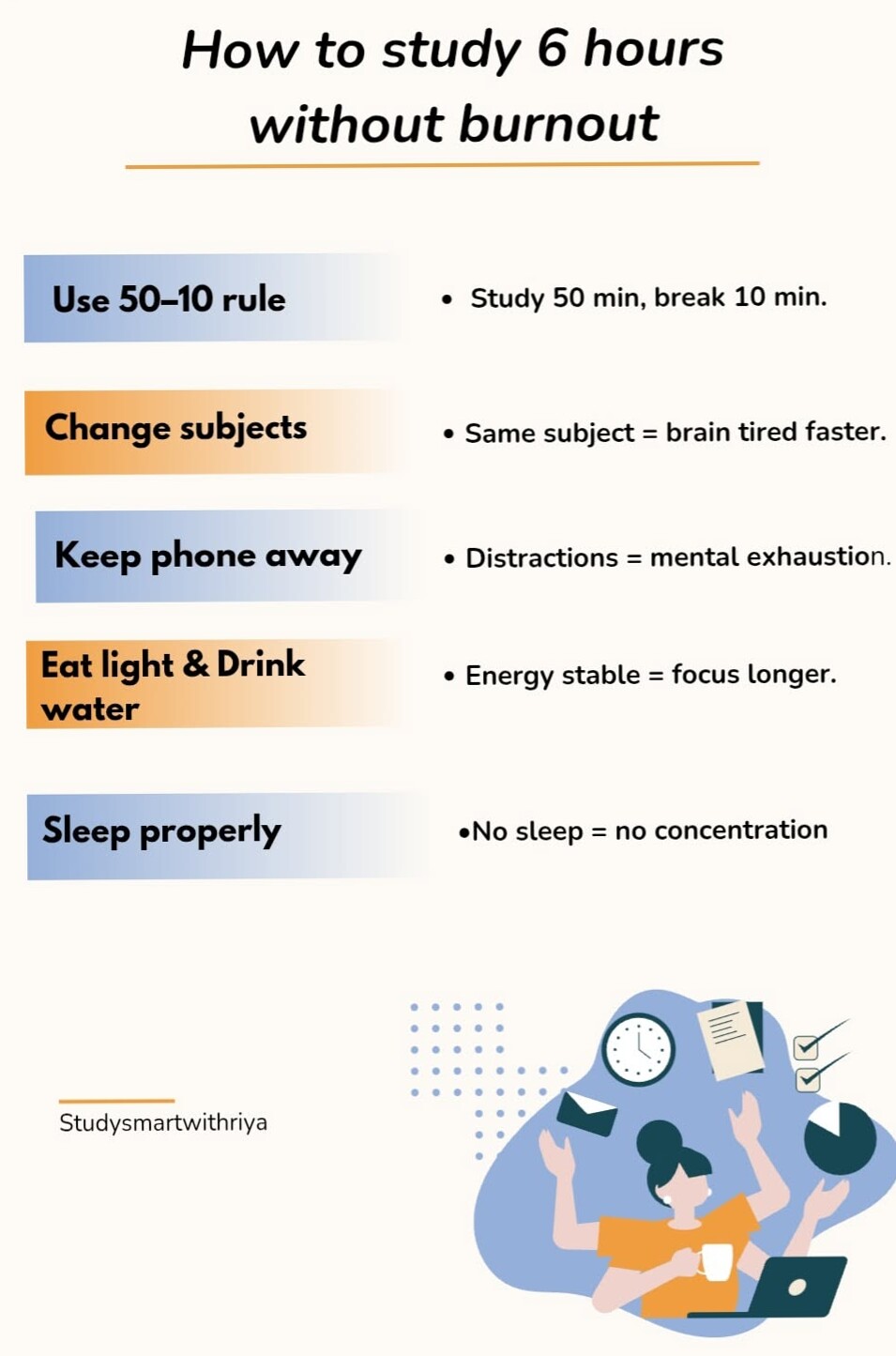 Smart Study Routine: 6 Hours Without Burnout — 🎀 ✨ stay inspired all year long