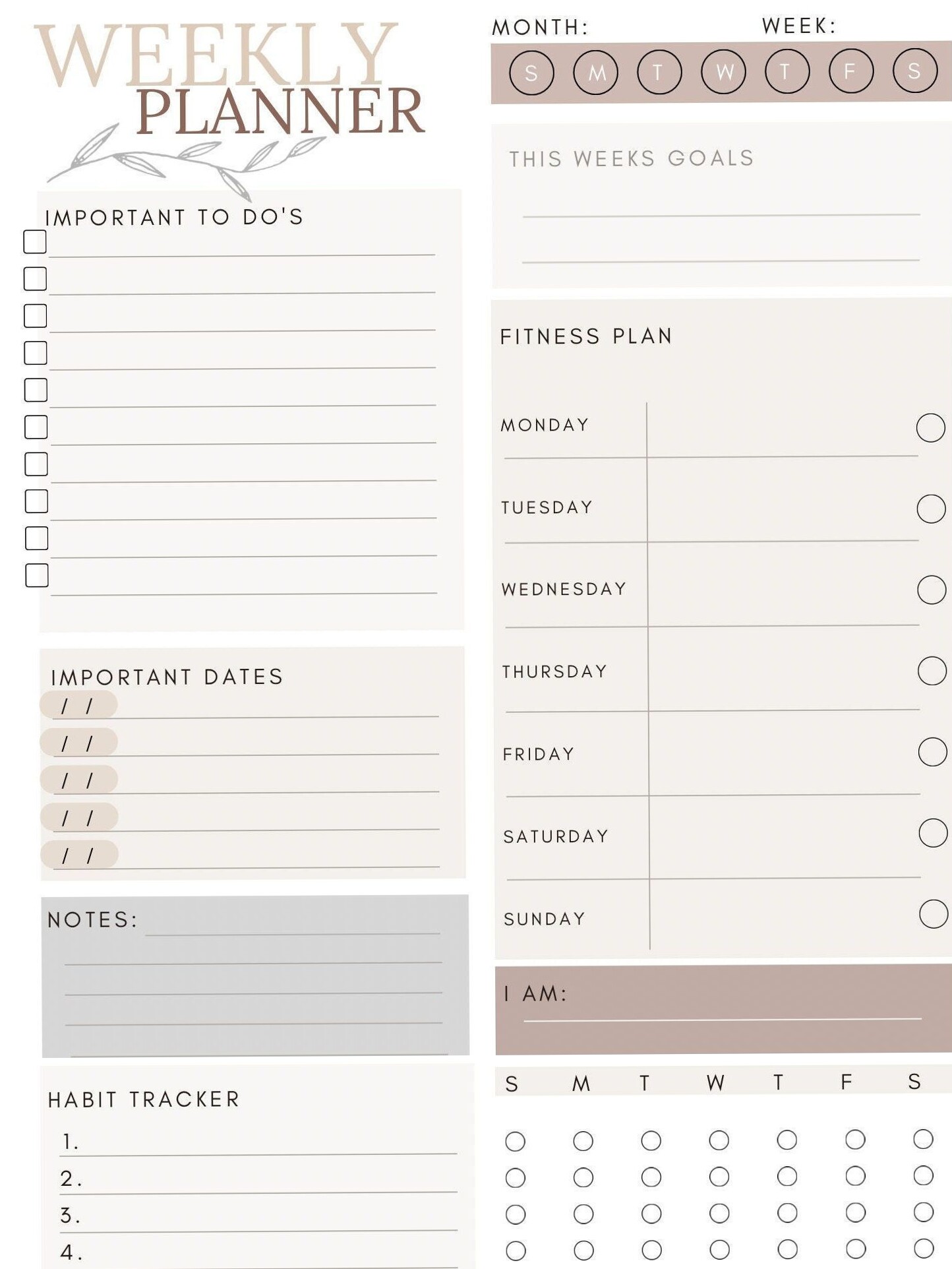 📊 🖇️ stay inspired all year long: Clean Weekly Planner for 52 Weeks & Daily Habits