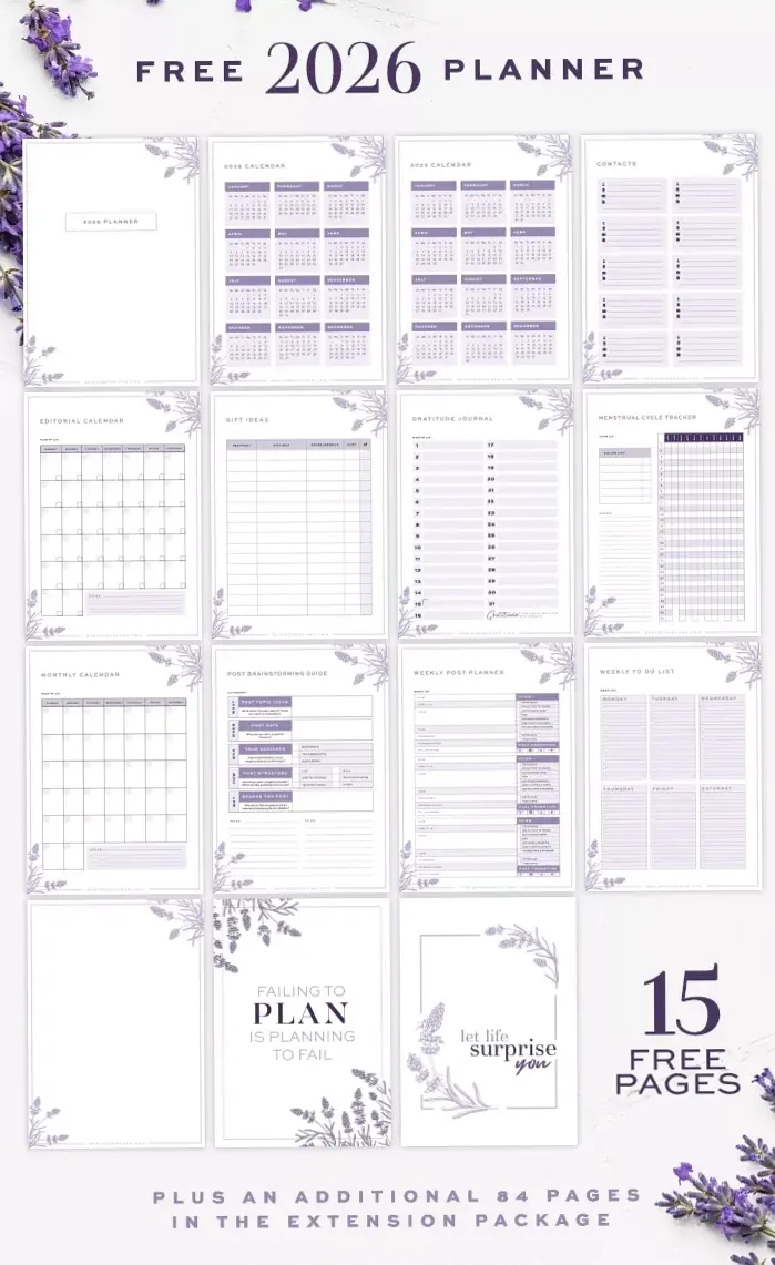 ☁️ ✨ stay inspired all year long: Your 2026 Lavender Blog & Life Planner (Free Digital Edition)