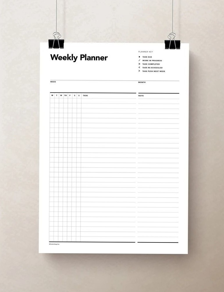 💌 🥂 stay inspired all year long: Alastair Method Weekly Planner — Column Task Layout & Flow