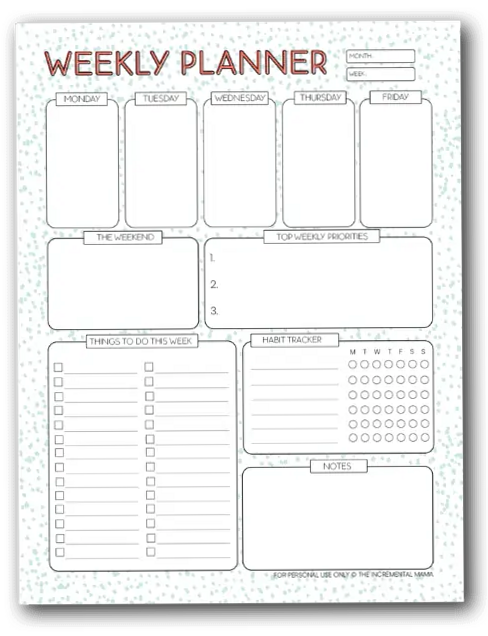 📊 🖇️ stay inspired all year long: Cute Weekly Planner Printable | Free & Organized