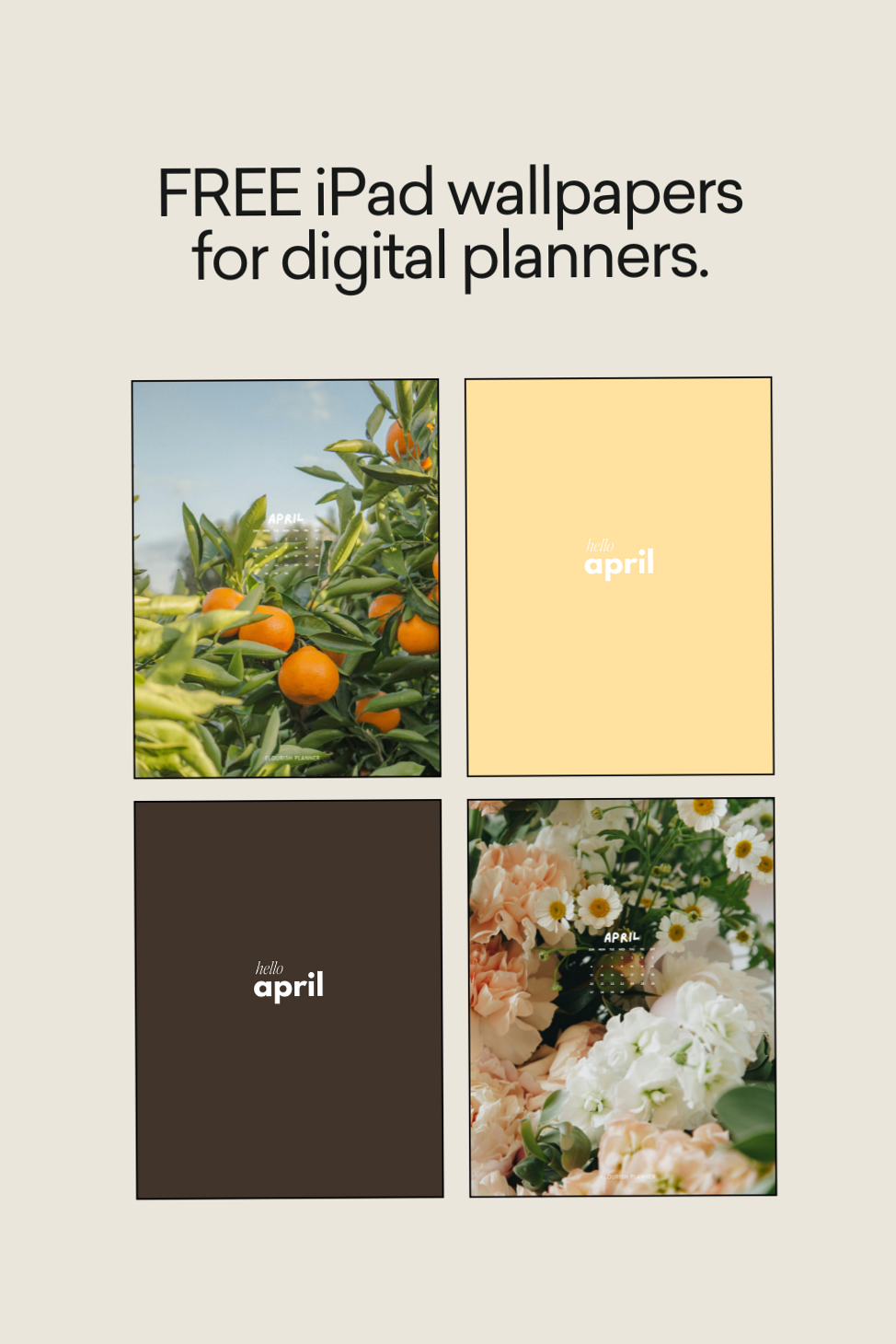 🎨 🪄 stay inspired all year long: Free Monthly iPad Wallpapers — Flourish Planner #plannerestudosfaculdade