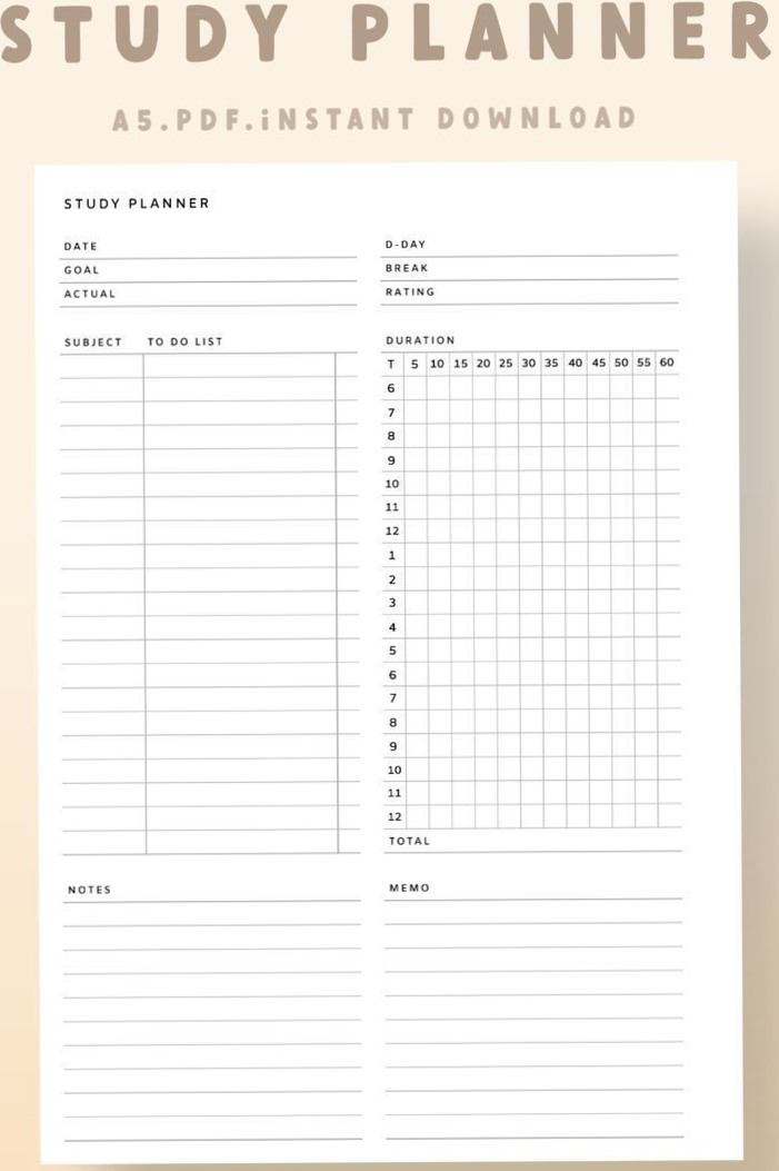 📊 📊 stay inspired all year long: A5 Study Planner for Productivity & Creative Goals