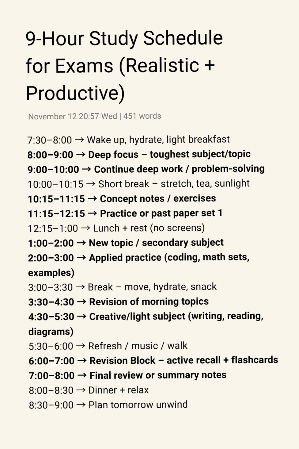 💎 💎 stay inspired all year long: 8-Hour Exam Study Schedule for Digital Planners