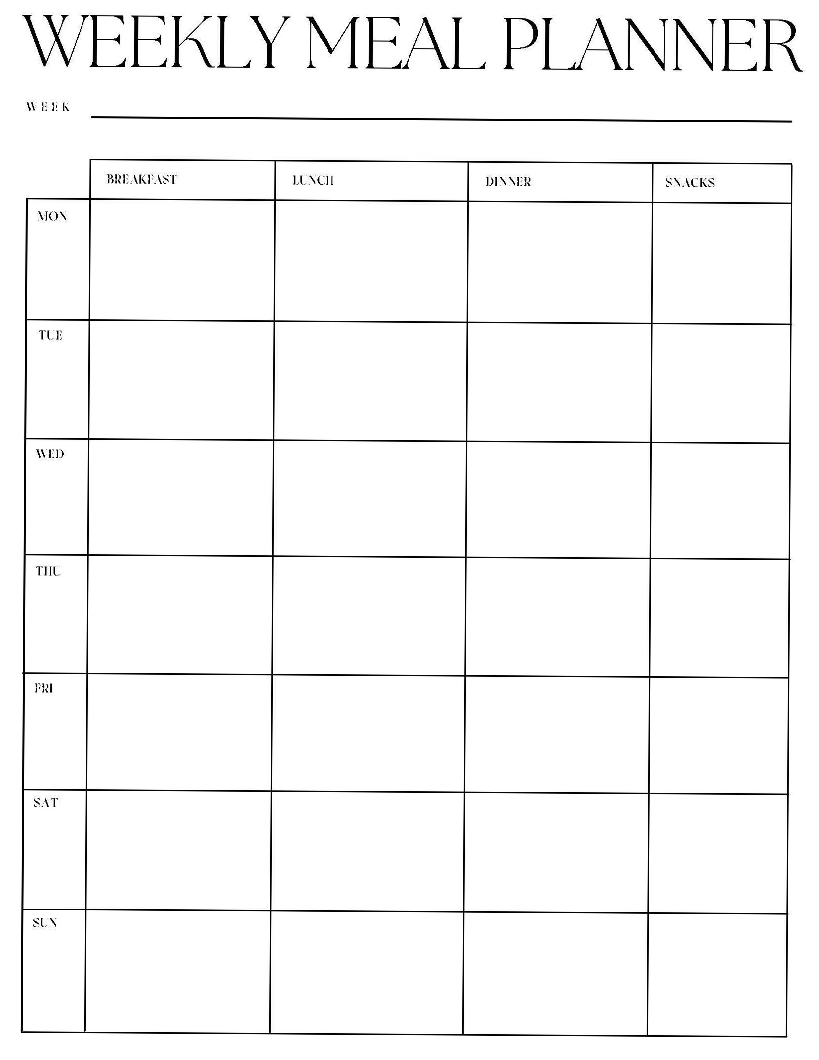 💌 🍰 stay inspired all year long: Minimalist Weekly Meal Planner | 2 Page Free Printable