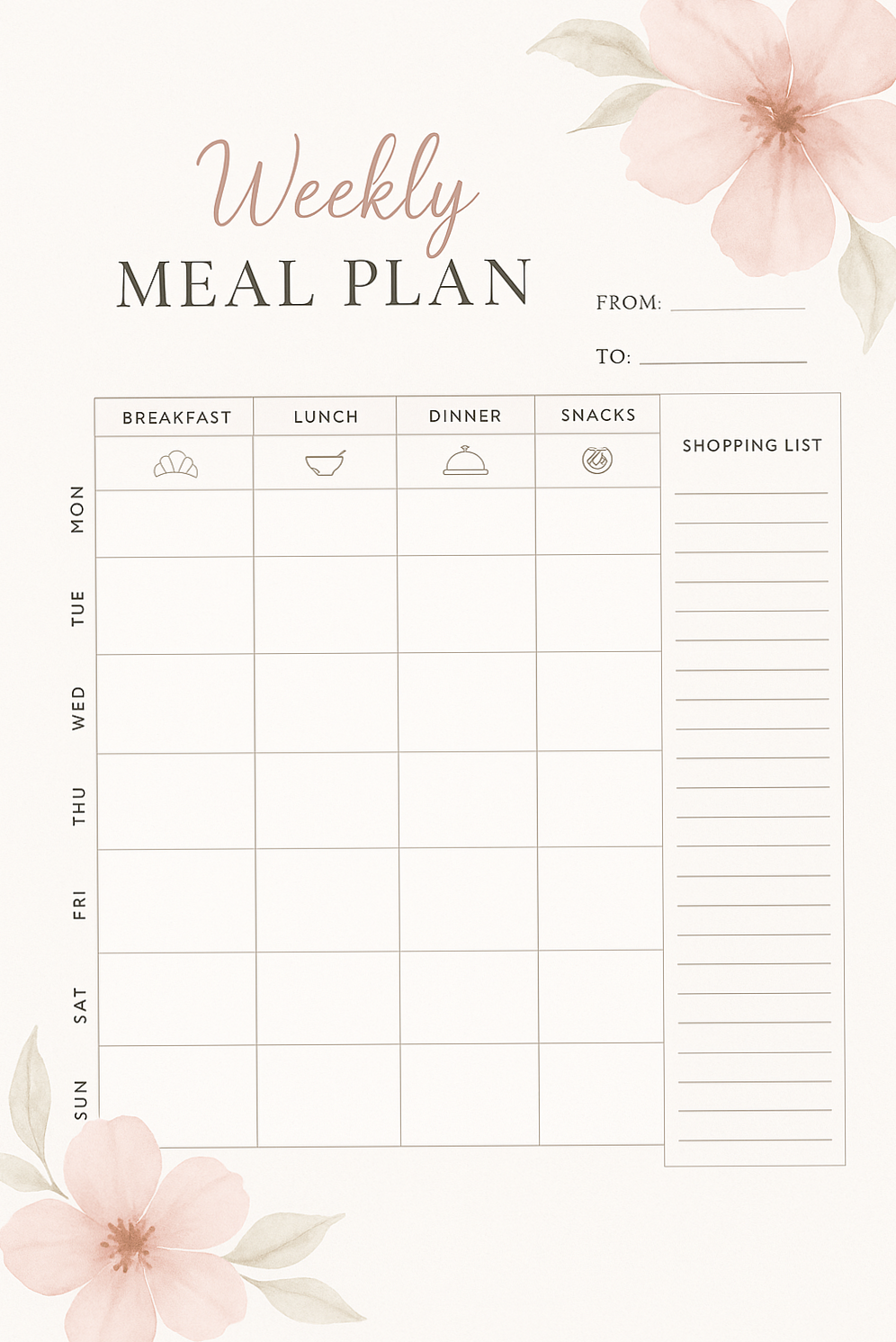 🤍 ✨ stay inspired all year long: Weekly Meal Planner & Grocery Organizer | Simple Food Design