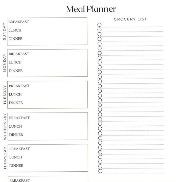 🌸 🥂 stay inspired all year long: Meal Planner with Grocery List Template | Goodnotes & Printable