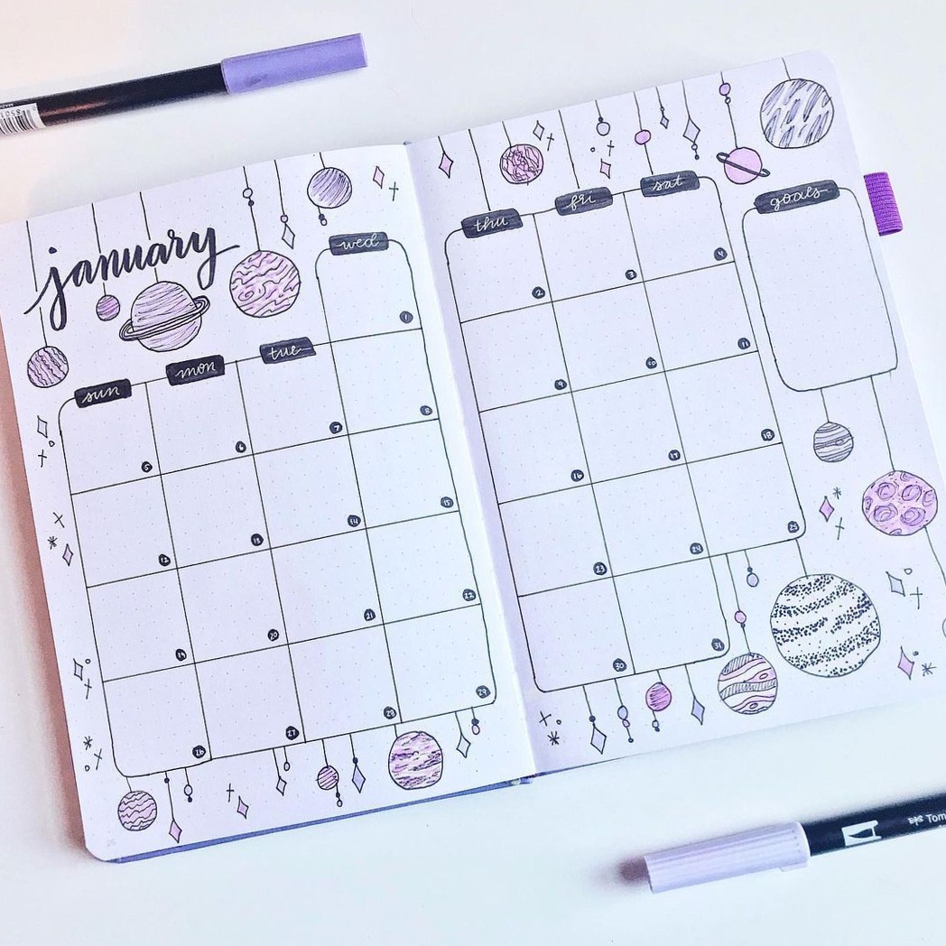 📁 📁 stay inspired all year long: 35+ Gorgeous Bullet Journal Monthly Spreads You’ll Love
