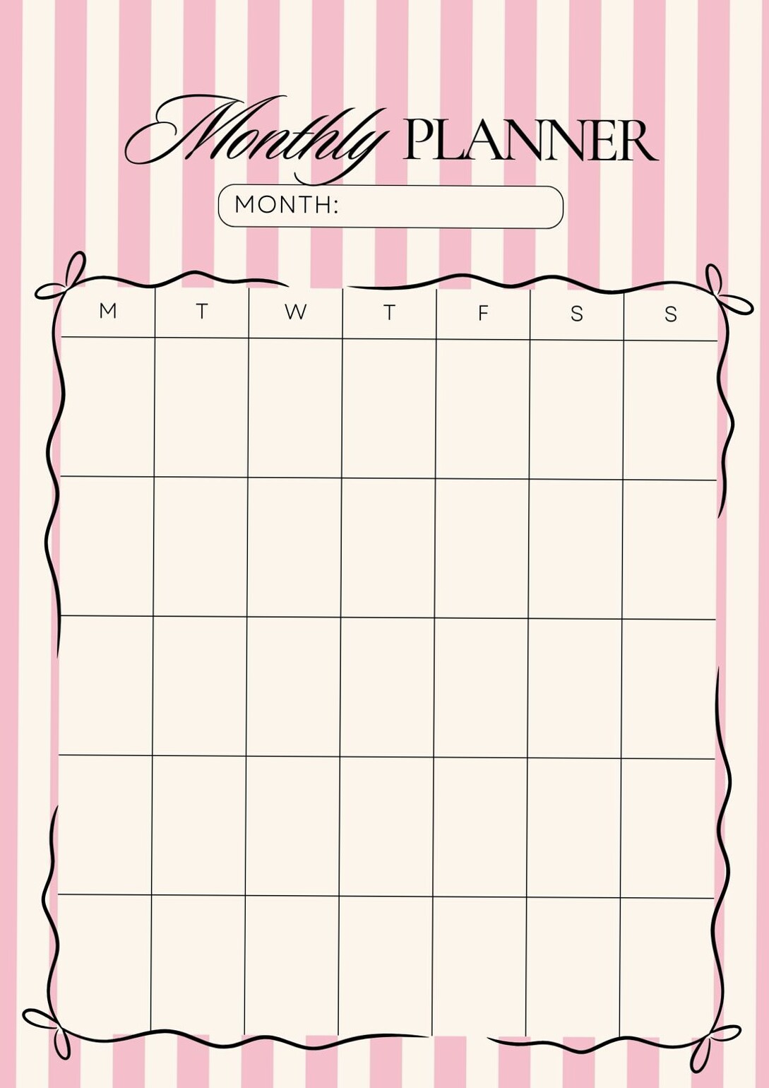 🖌️ 🎨 stay inspired all year long: Pink & Cream Coquette Retro Planner Templates | A4 Design