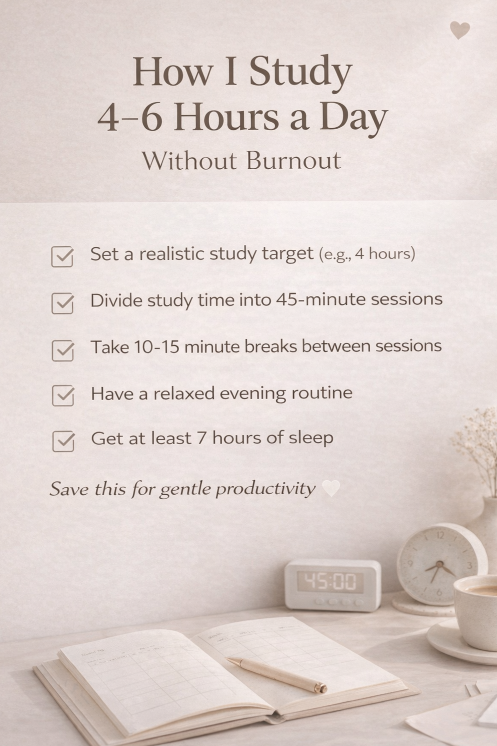 🪄 🪄 stay inspired all year long: Study 4–6 Hours Daily Without Burnout | Creative Focus Tips