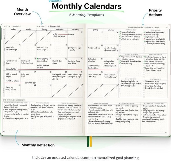 🥂 🌸 stay inspired all year long: 2026 Purpose Planner — B5 Monthly, Weekly, Daily Journal for Life & Health Goals