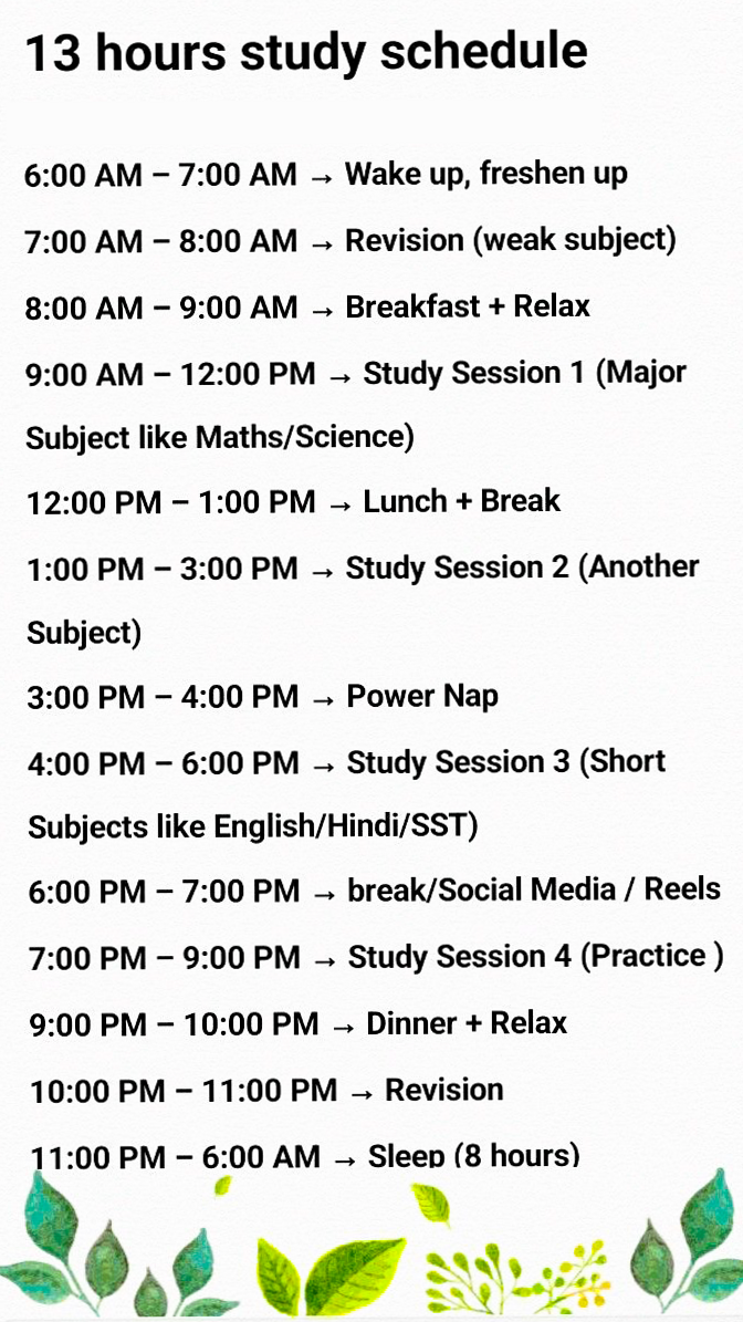 📅 📅 stay inspired all year long: The Ultimate 13-Hour Study Schedule for Exam Season