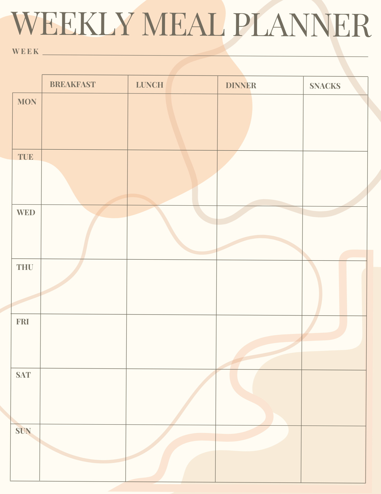 📝 📅 stay inspired all year long: Weekly Meal Planner | Digital Design & Creative Assets