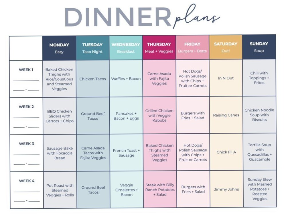 📝 📊 stay inspired all year long: Theme Days for Effortless Weekly Meal Planning!