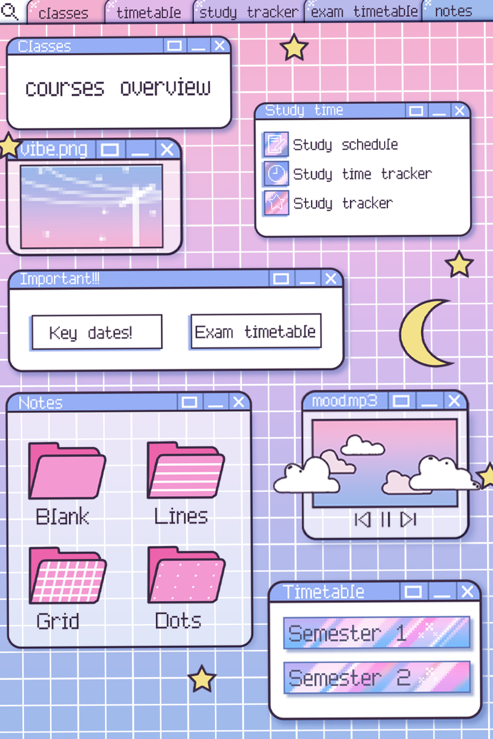 🍰 🥂 stay inspired all year long: Elevate Your Study Game with Vaporwave Dream Student Planner