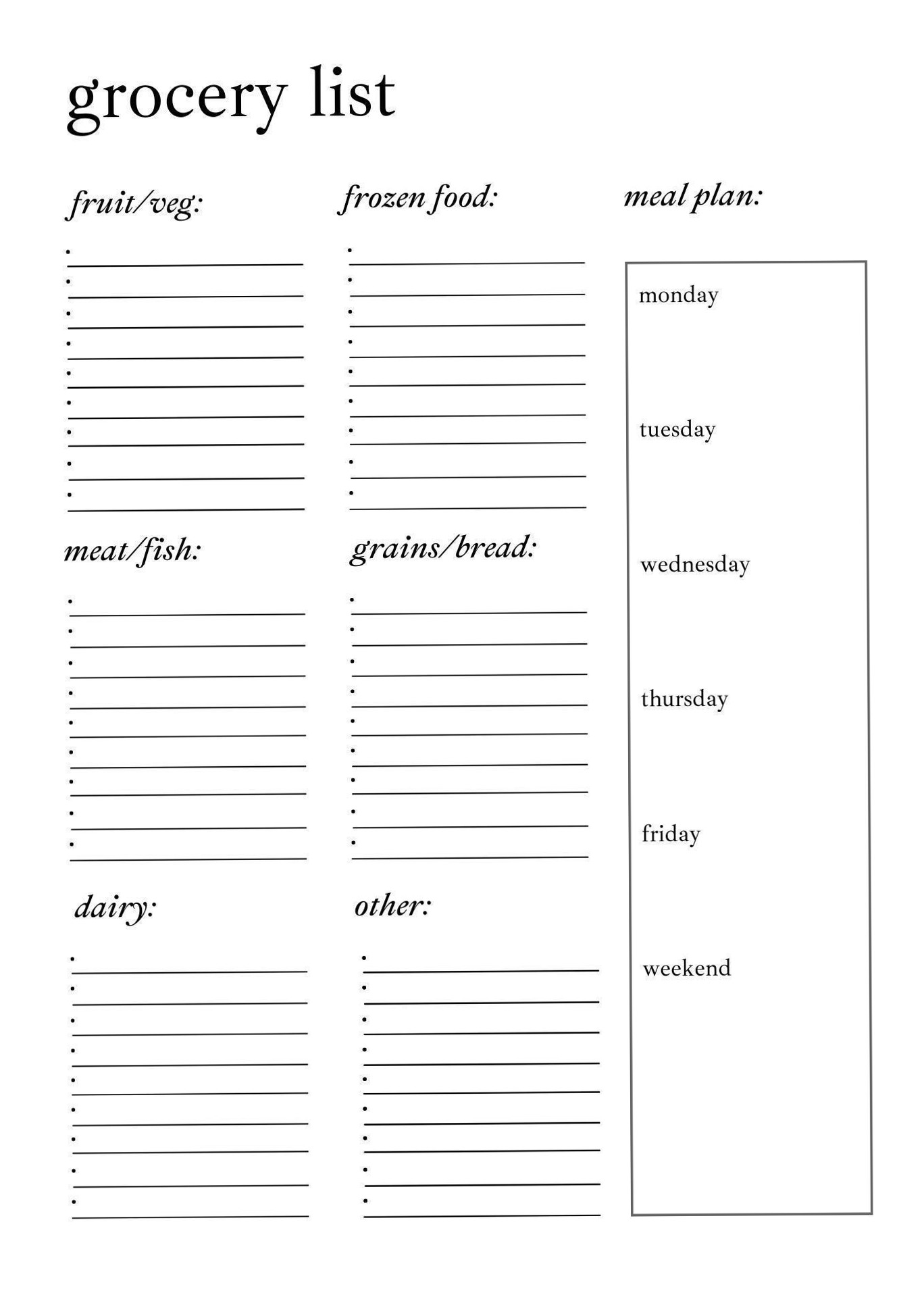 🕯️ ✨ stay inspired all year long: Grocery List Printable | Sunday Reset | Pantry Essentials | Weekly Shop