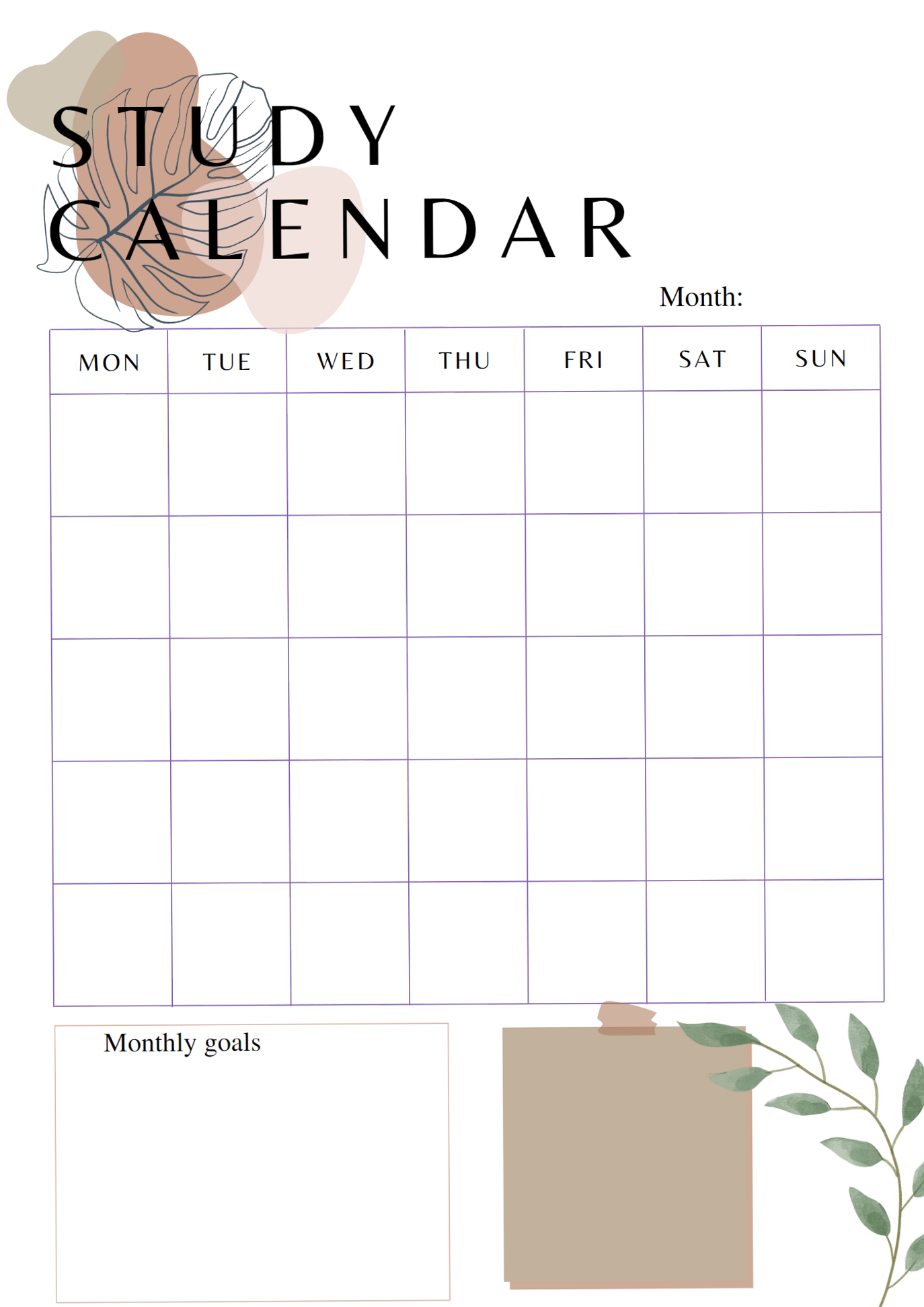 🥂 🍰 Student Planner Calendar — Digital Study Organizer Design | dream life manifestation