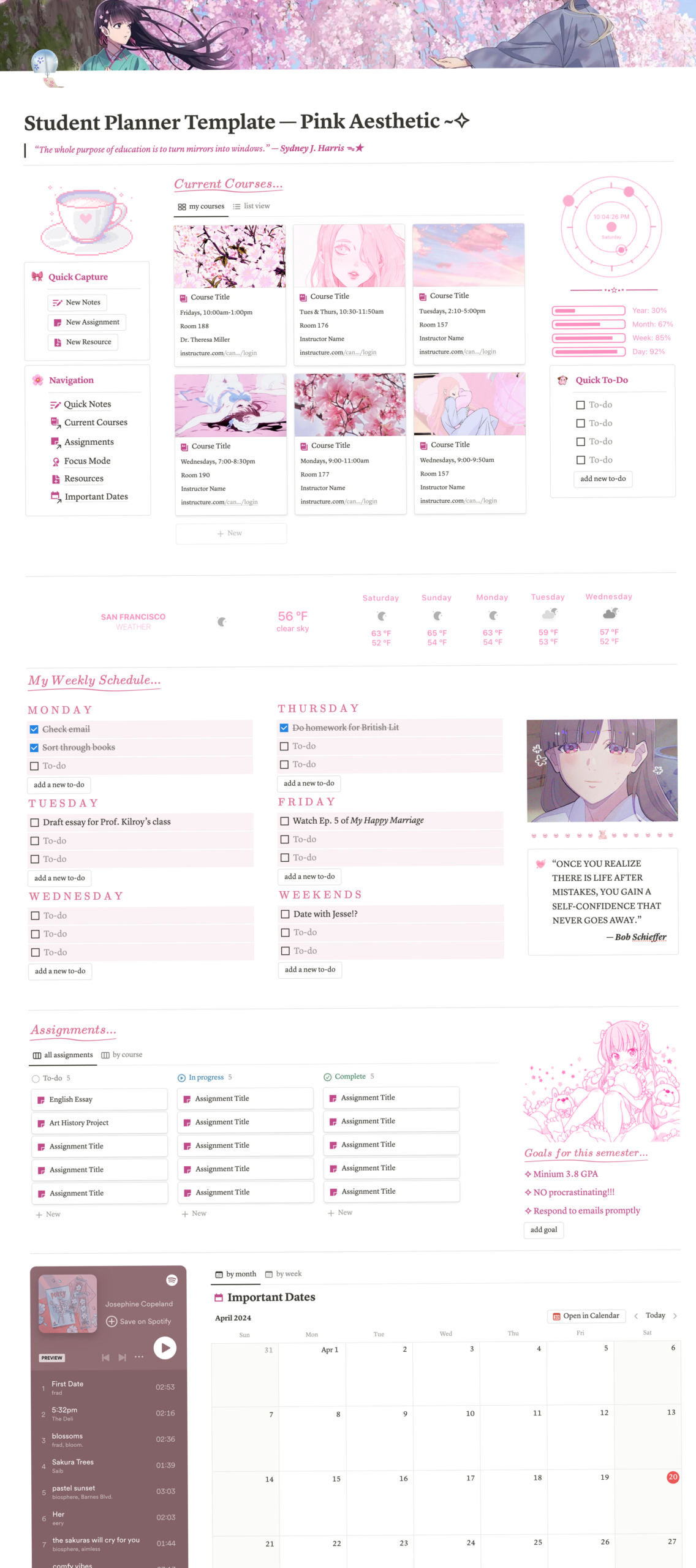 Student Planner Notion Template Blogging Dashboard Free — 📌 📌 game-changing digital system