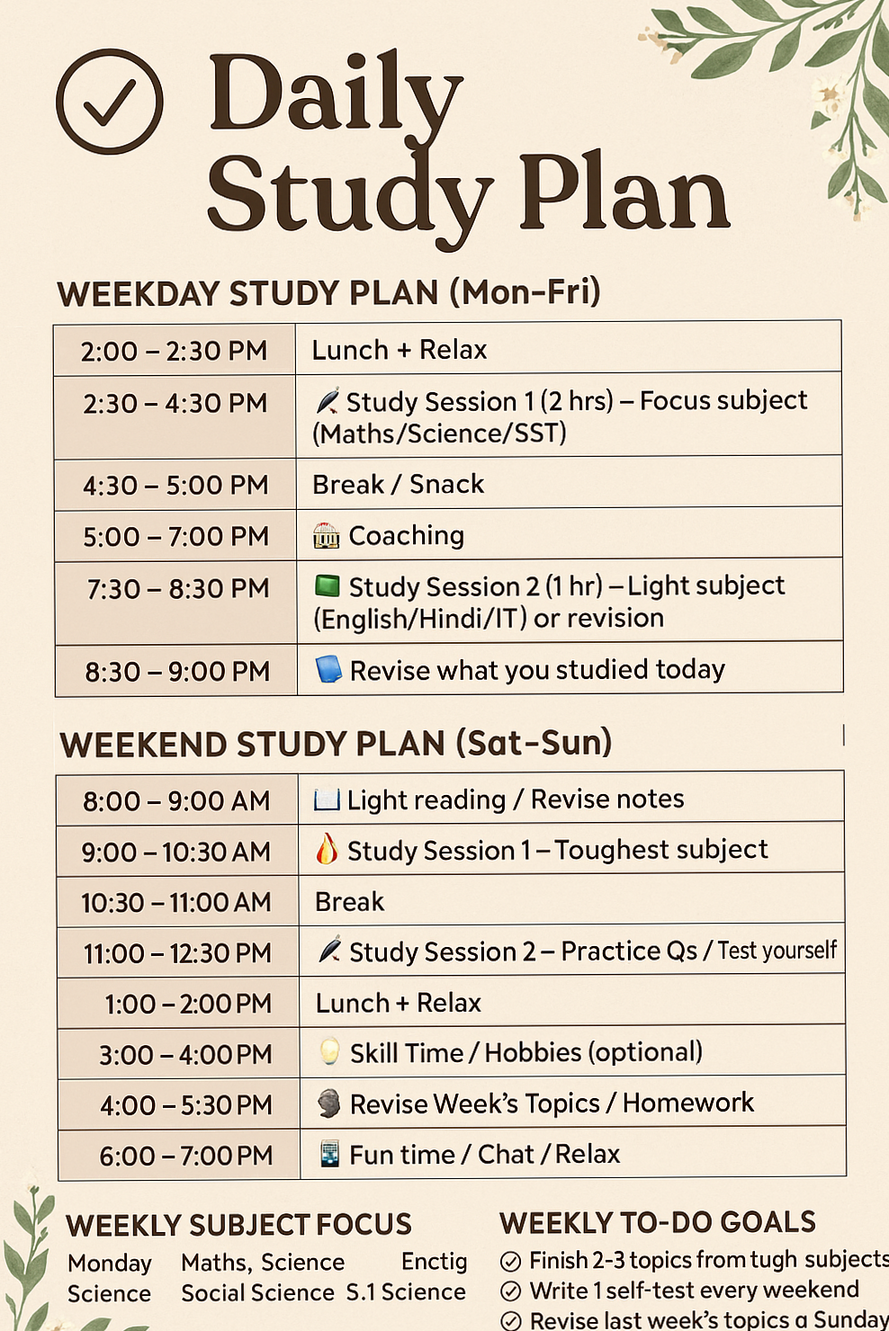 Study Planner for Creative Productivity & Organization — 🍰 🌸 secret to staying productive