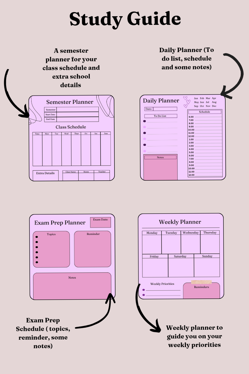 🍰 💍 Study Planner Setup for Academic Success | dream life manifestation