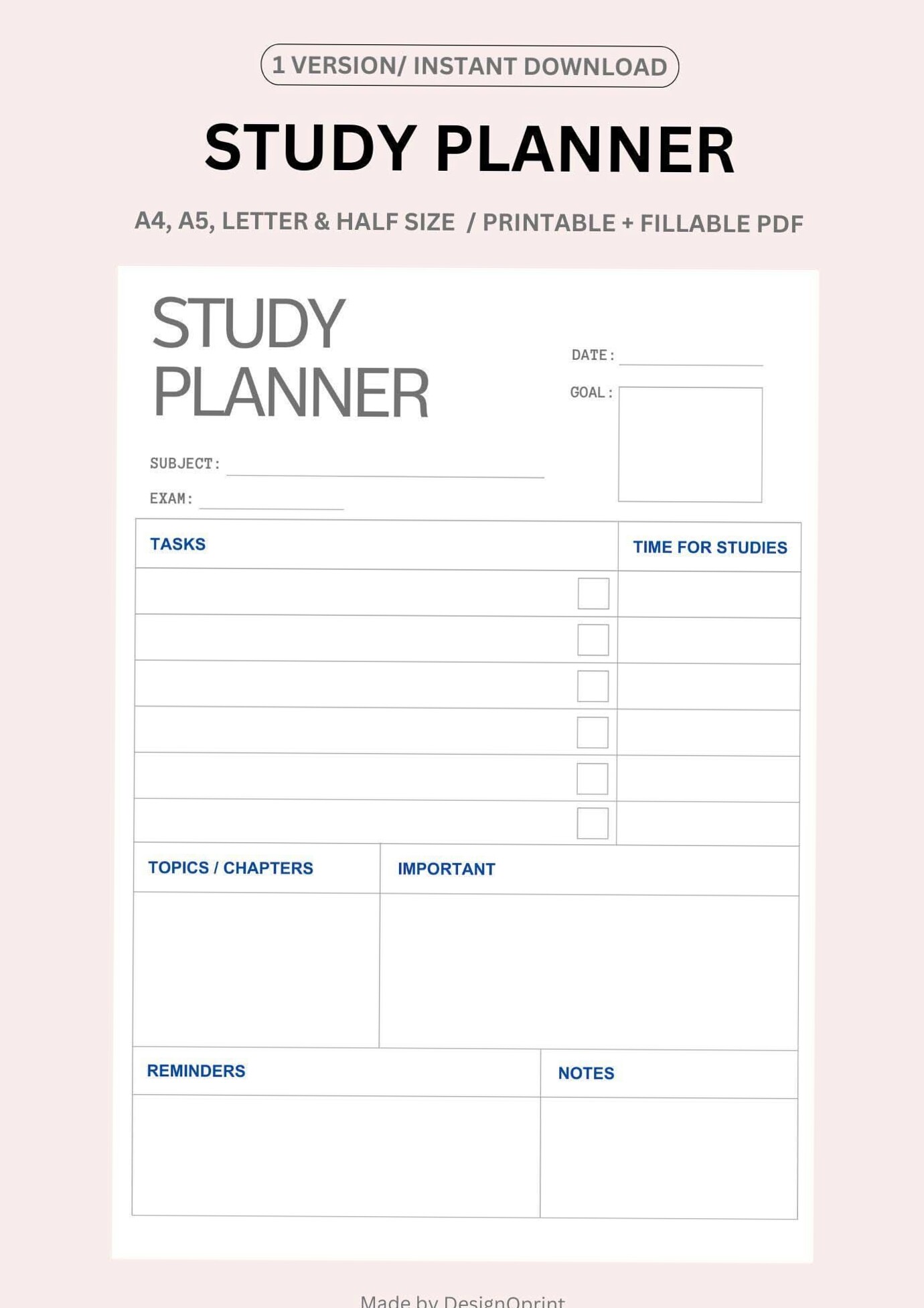 Study Planner Tim 26 — Exam Schedule & Task Organizer — 📊 📝 dream life manifestation