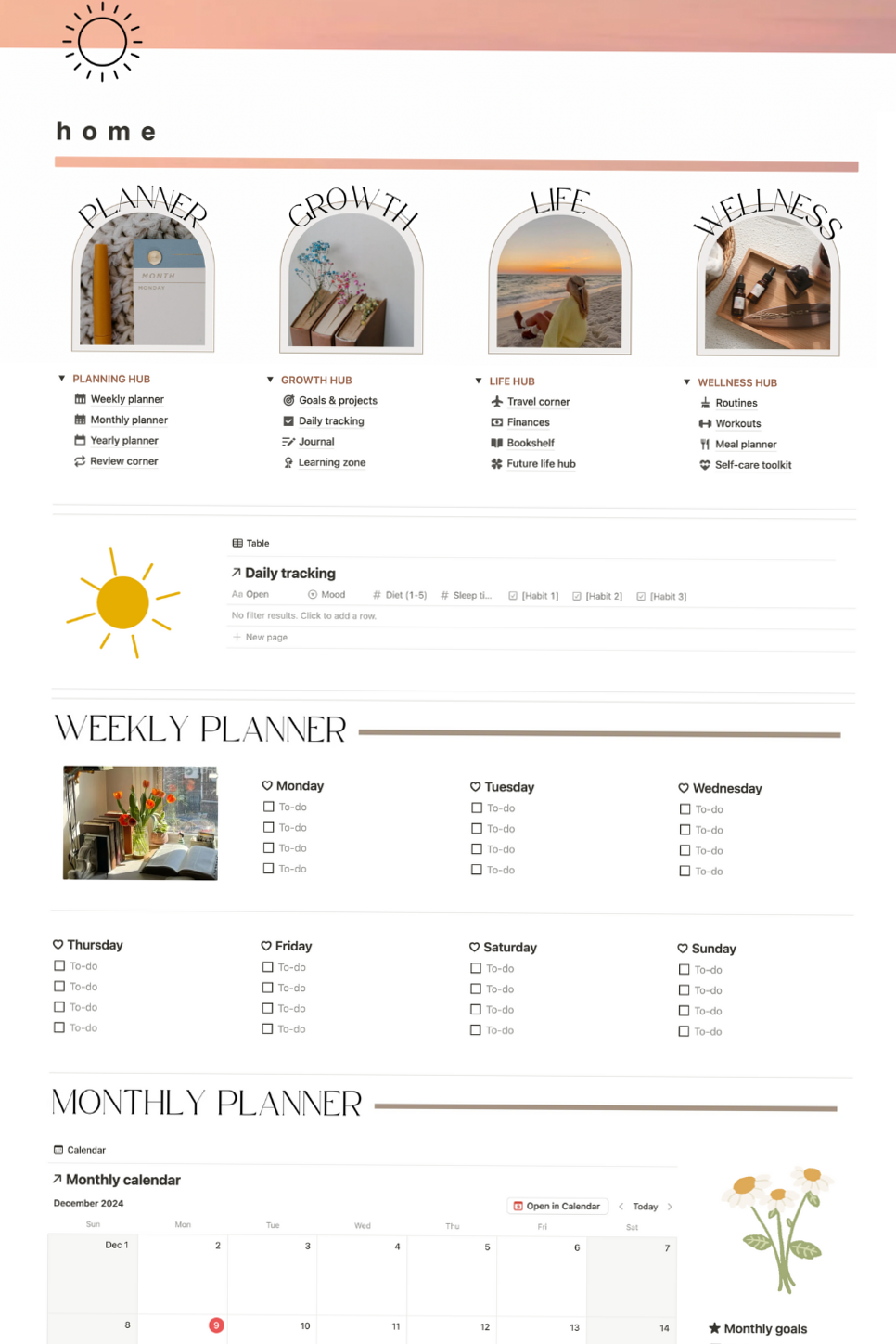 That Girl All-in-One Digital Planner | Notion Design — 🖇️ 📁 pro digital dashboard