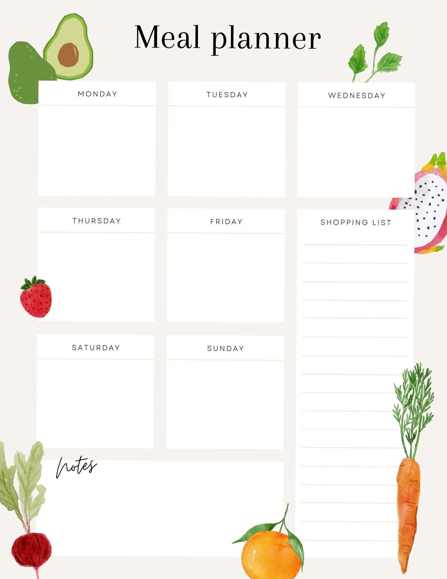 The Secret to Staying Productive and Inspired This Year With a Fully Customizable Weekly Meal Planner for Digital Design and Creative Planners 🌙 🌙